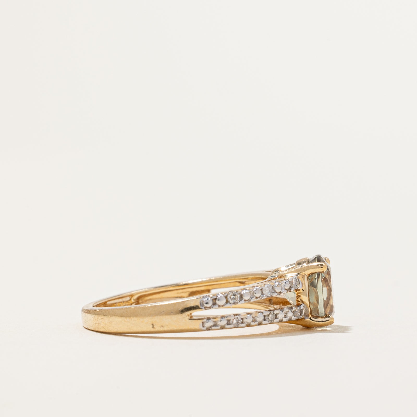 Zultanite & Diamond Open Shank Ring - 1.30ct Zultanite & 0.06ctw Diamonds - Size 7 - Elegant Cocktail Ring for Evening Wear & Special Occasions