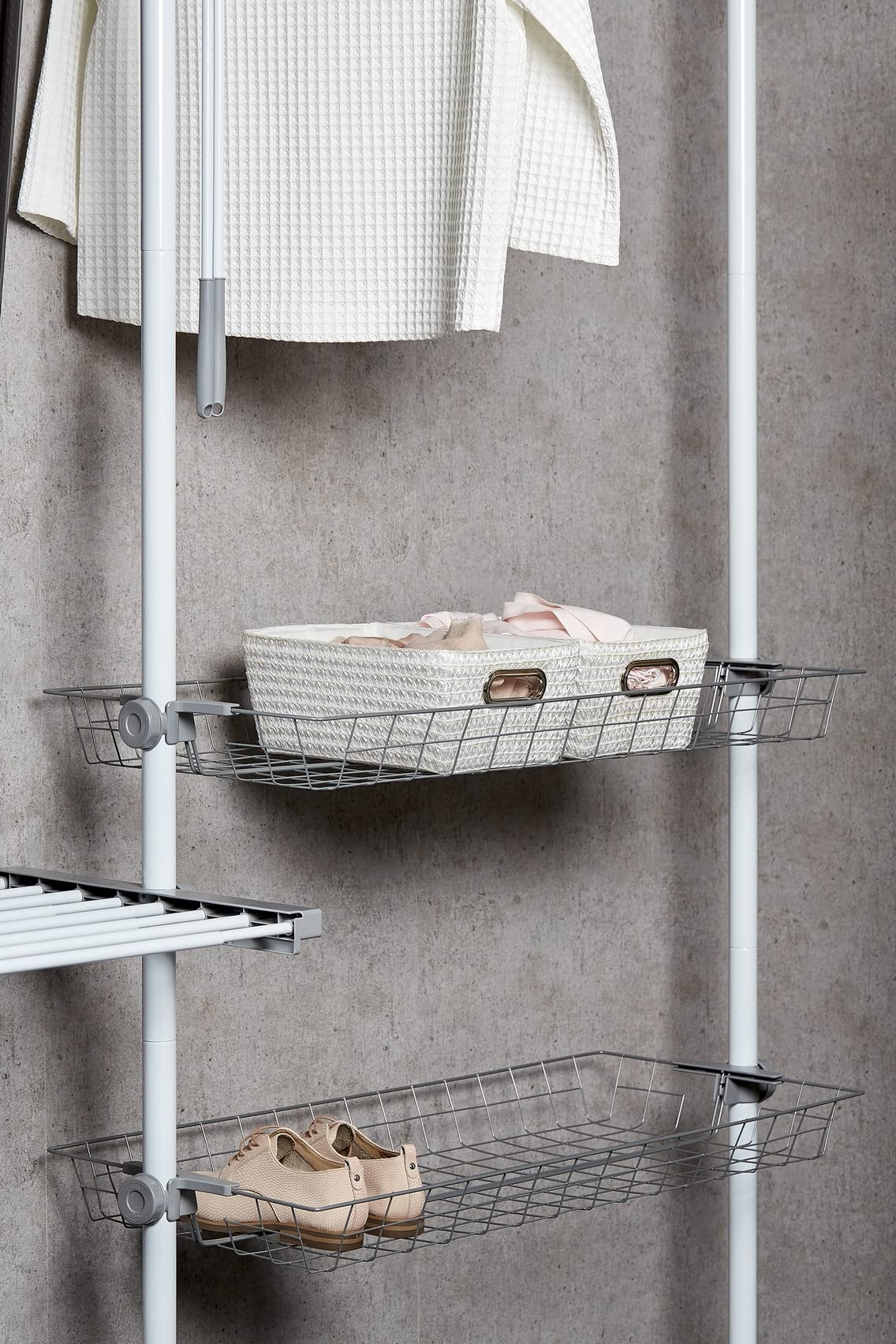 WENKO Hercules Heavy Duty Laundry Room Storage Shelf - No Drill Kitchen Organizer Rack - Space Saving Over Toilet Storage Unit (16.5