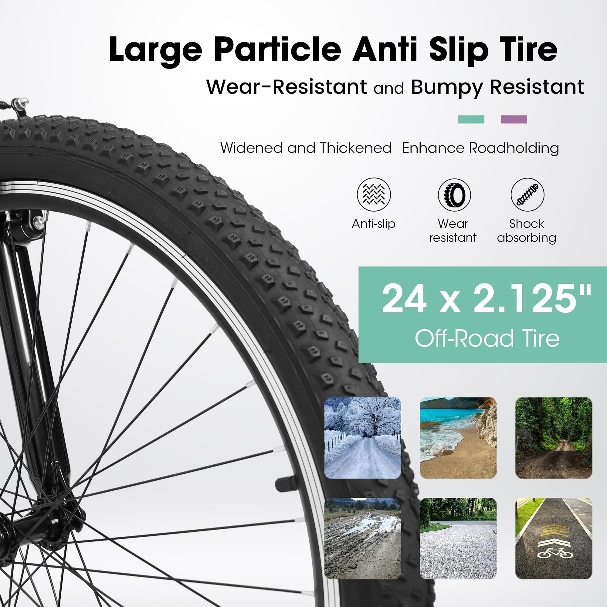 **24/26/27.5 Inch Full Suspension Mountain Bike for Men & Women - 21-Speed Aluminum/Steel Frame - Perfect for Commuting, Trail Riding & Off-Road Adventures**