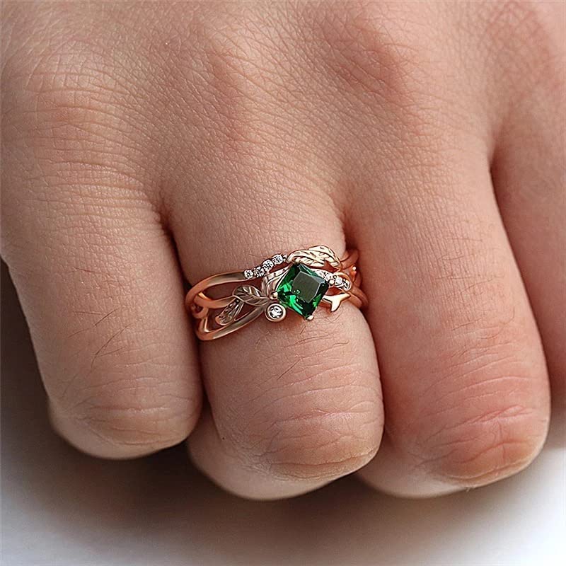 925 Sterling Silver Shiny Full Diamond Gemstone Ring - Cubic Zirconia CZ Emerald Eternity Band | Engagement Wedding Ring for Women (Size 8) | Perfect for Anniversary, Proposal & Special Occasions