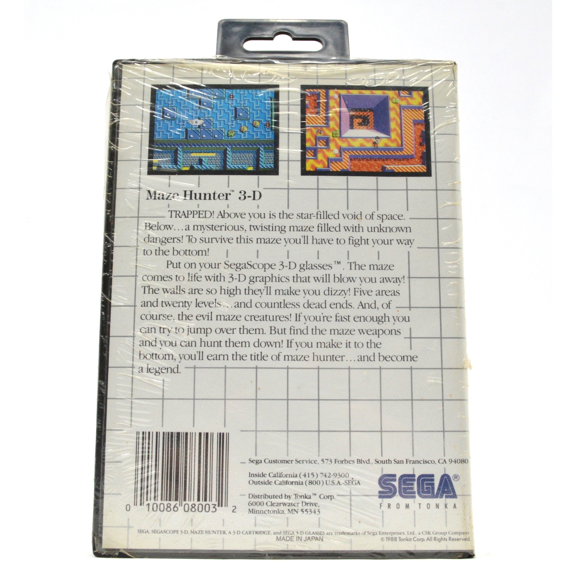 Vintage SEGA Master System Maze Hunter 3D SMS SegaScope Sealed Video Game (1988) - Perfect for Retro Gaming Collectors & Classic Console Enthusiasts