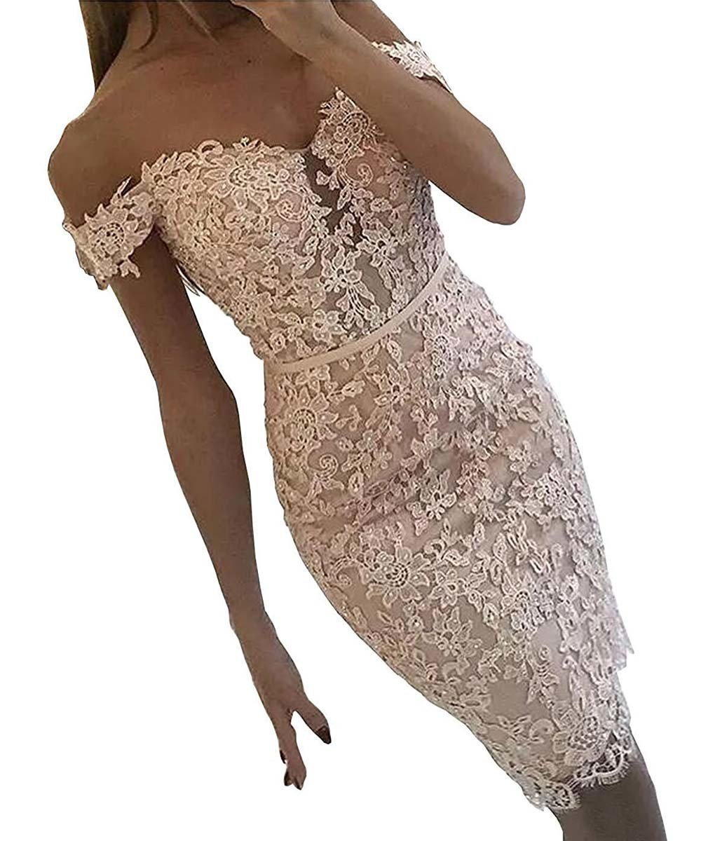 LY Women's Lace Mermaid Bridesmaid Dress - Off Shoulder Sweetheart Satin Formal Prom Evening Gown for Weddings, Parties & Special Occasions