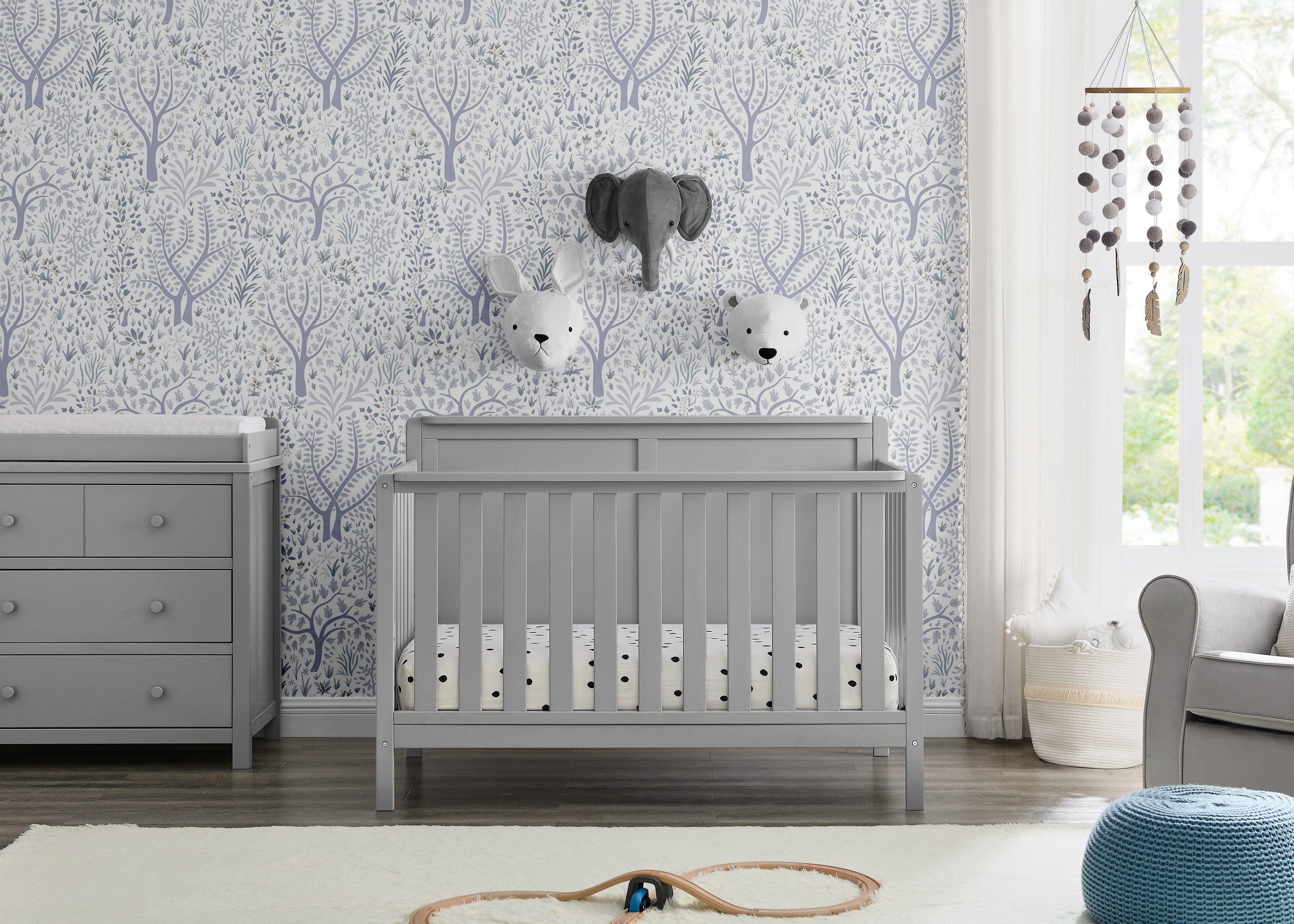 Hartley 6-in-1 Convertible Baby Crib - Toddler Bed & Full-Size Bed Frame - Nursery Furniture for Boys & Girls - Perfect for Newborn to Teen Years