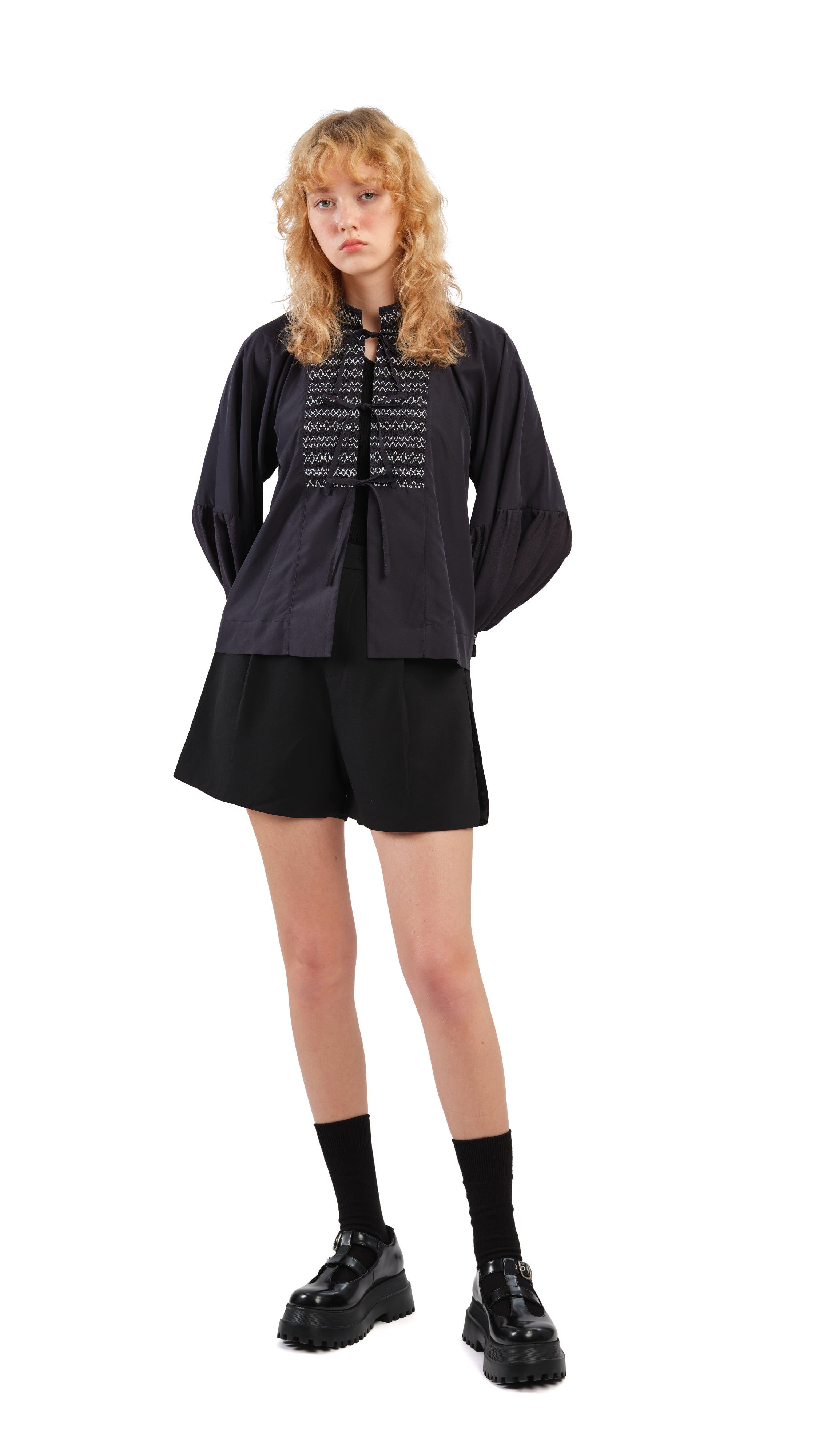 Stylish Smocking Balloon Sleeves Jacket for Women - Trendy Blouse with Puff Sleeves - Perfect for Casual Outings, Date Nights & Office Wear