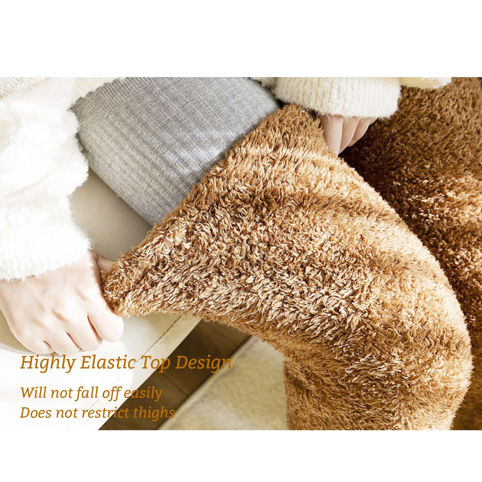Snuggs Plush Long Socks for Women - Ultra Soft Over Knee High Fuzzy Slipper Stockings | Warm Thick Winter Home Socks for Lounge, Sleep & Cold Weather Comfort