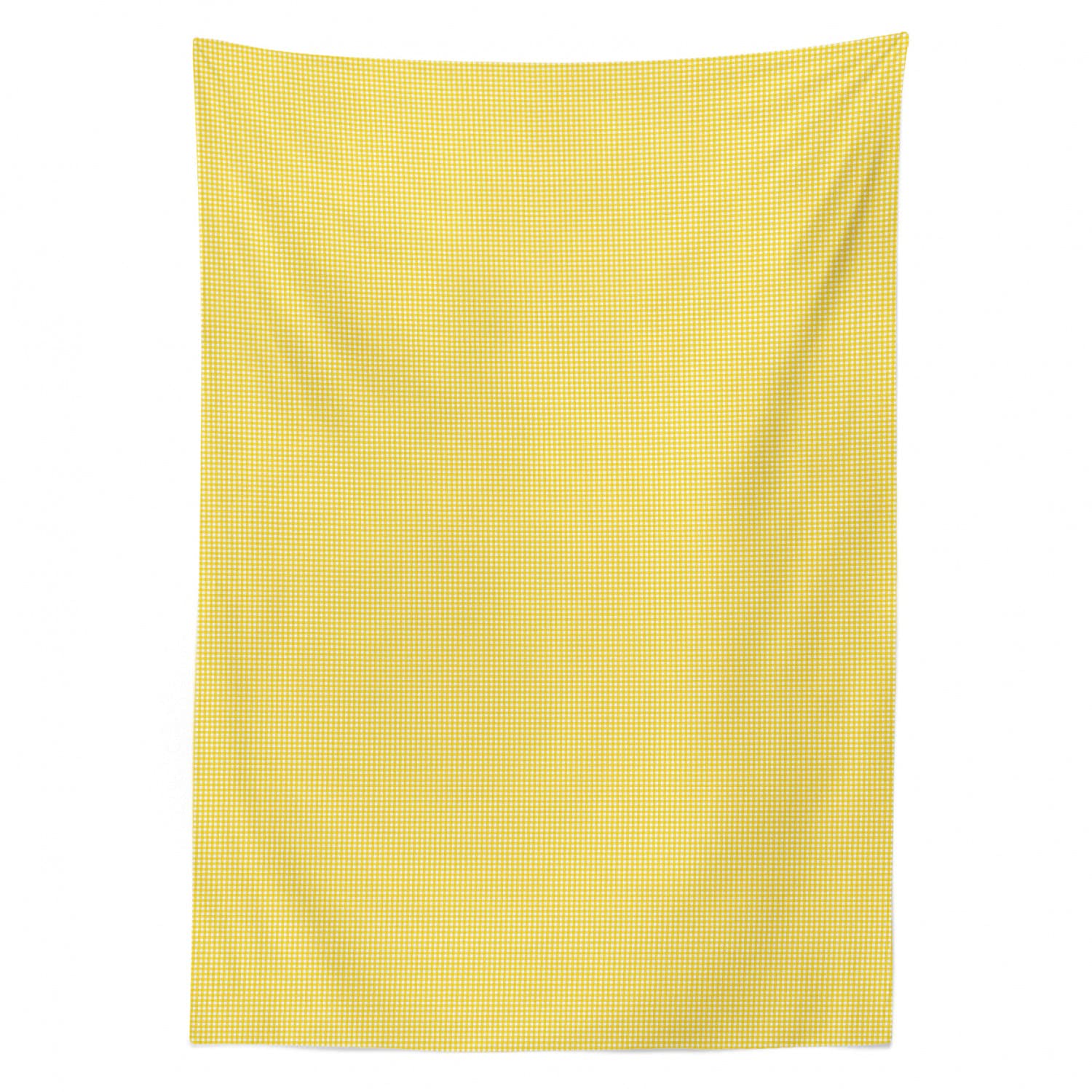 Ambesonne Yellow and White Checkered Tablecloth - Classic English Pattern Retro Striped Rectangle Satin Table Cover for Dining Room Kitchen Picnic (60