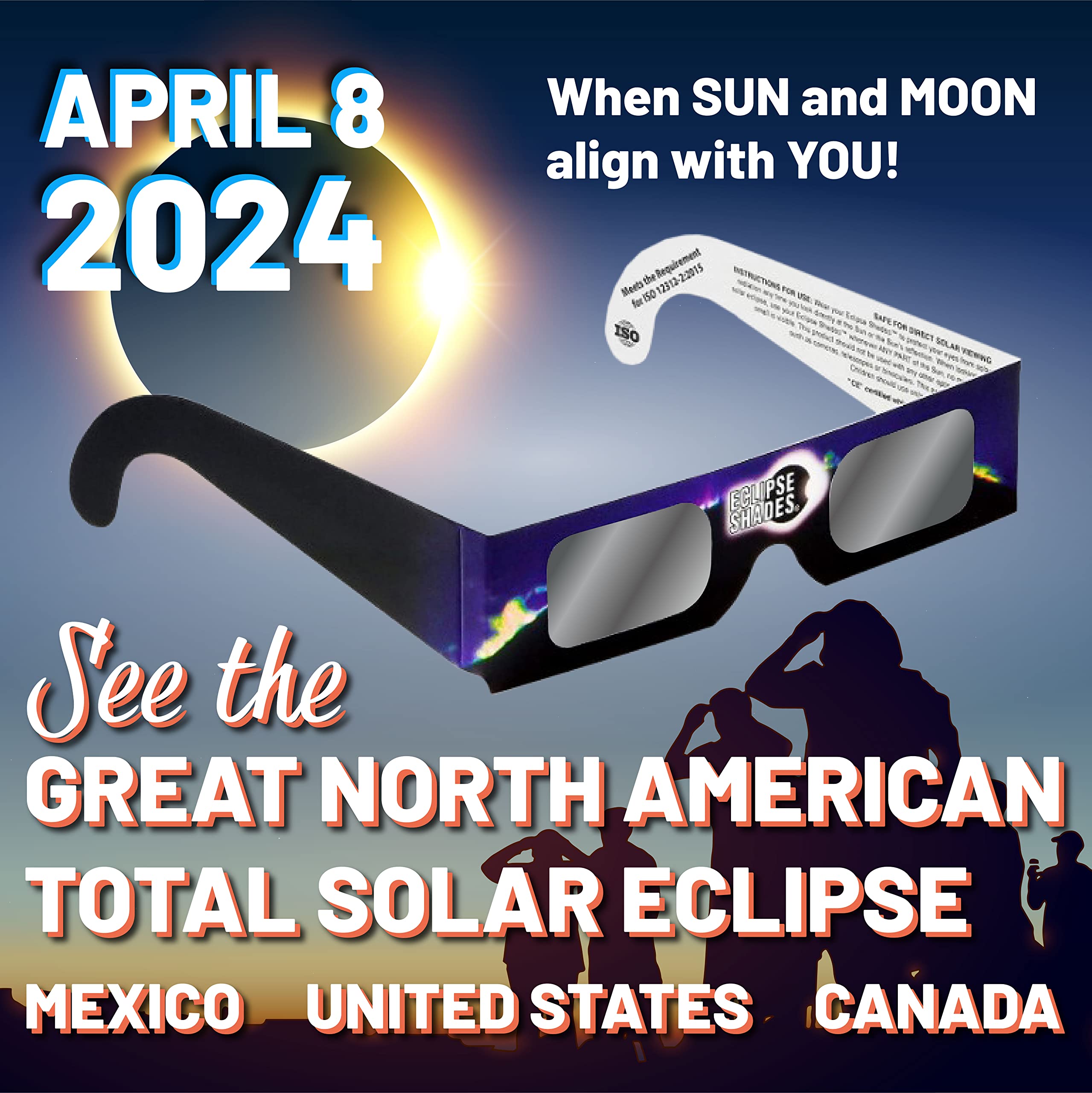 Rainbow Symphony Solar Eclipse Glasses - CE & ISO Certified Safe for Direct Sun Viewing - USA Made (100 Pack) - Perfect for Solar Events, Astronomy Enthusiasts & Classroom Science Activities