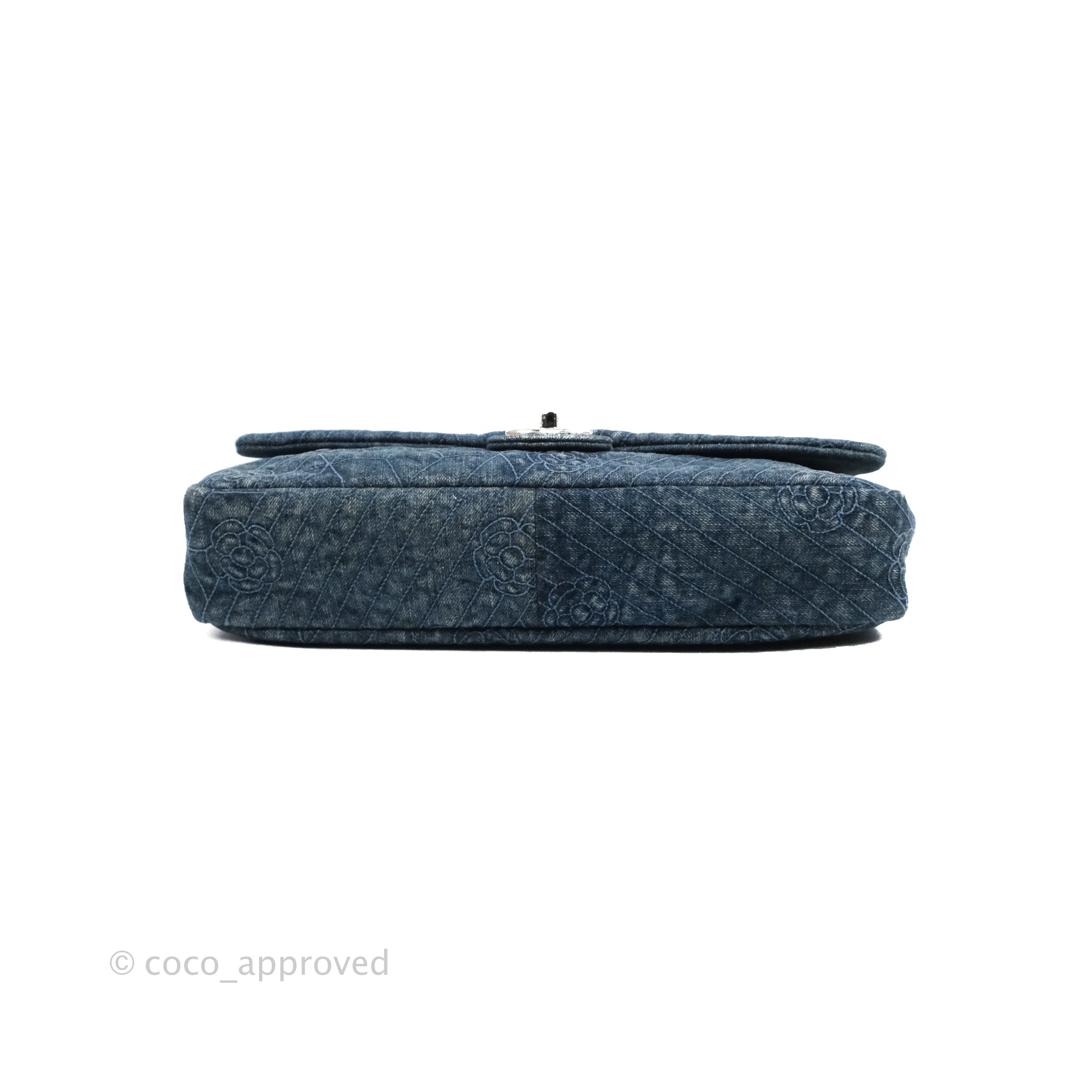 Chanel Camellia Embroidered Flap Bag in Blue Washed Denim with Silver Hardware - Luxury Designer Crossbody Bag for Women, Perfect for Date Night & Special Occasions