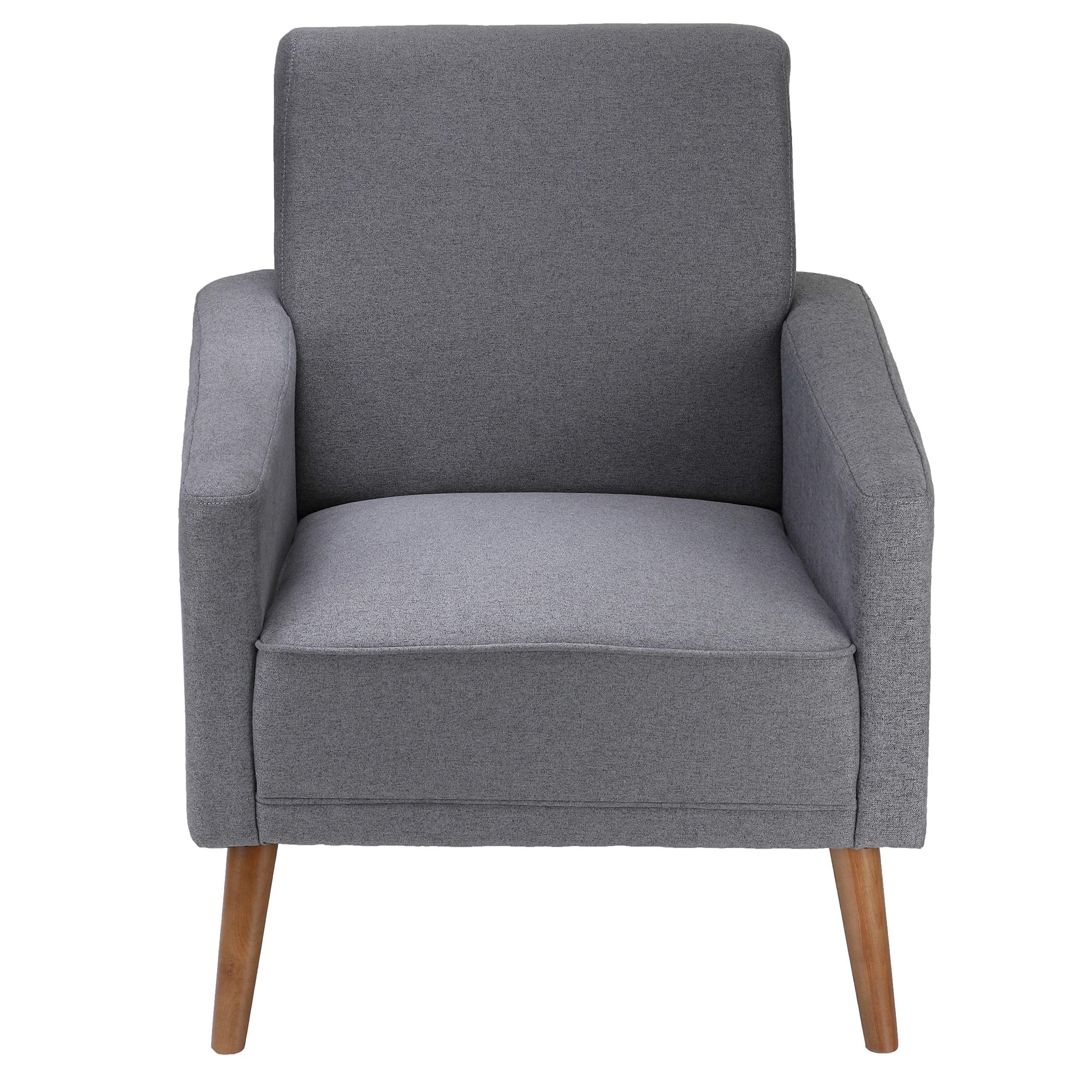 Cortesi Home Ayden Mid-Century Modern Armchair - Stylish Accent Chair for Living Room, Bedroom & Office - Comfortable Upholstered Lounge Chair with Wooden Legs - Perfect for Reading Nook, Home Decor & Interior Design
