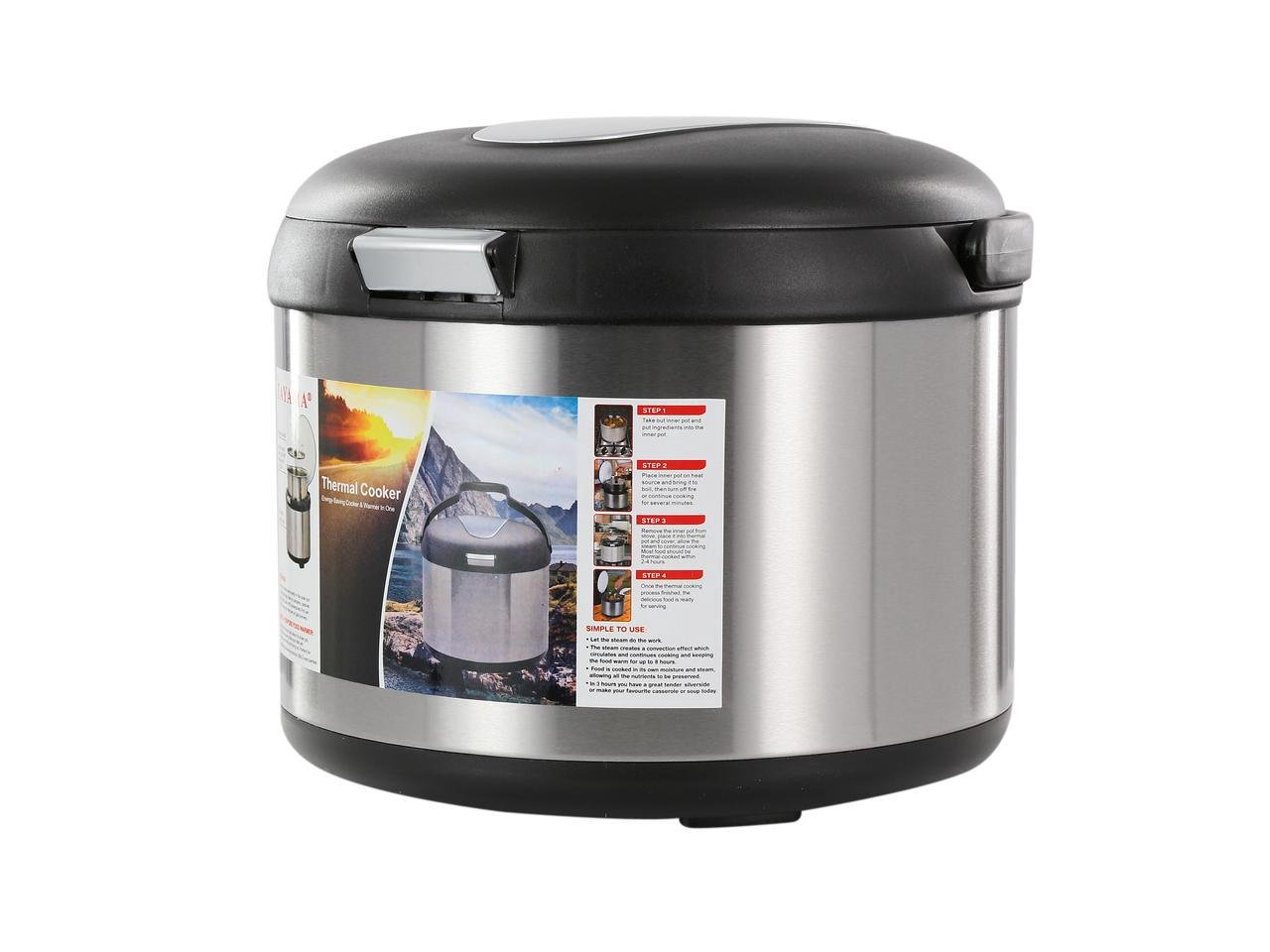 Tayama TXM-50CF 5L Energy Efficient Thermal Cooker Pot - Black Insulated Slow Cooker for Soups, Stews & Meal Prep | Perfect for Camping, Office Lunches & Family Dinners