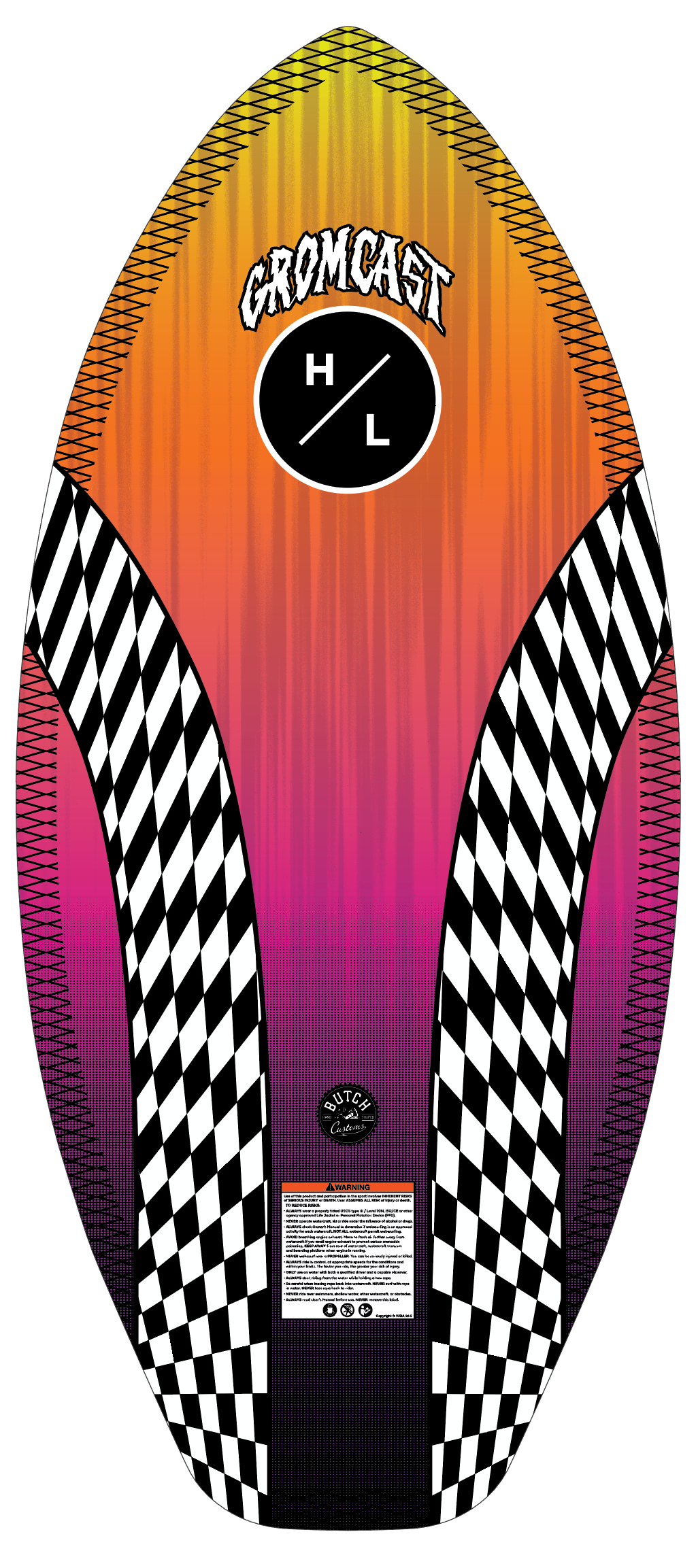 Hyperlite Junior's Gromcast Wakesurf Board 2024 - Lightweight & Durable Wakesurf Board for Kids & Teens - Perfect for Lake, Ocean & Wakeboarding Sessions