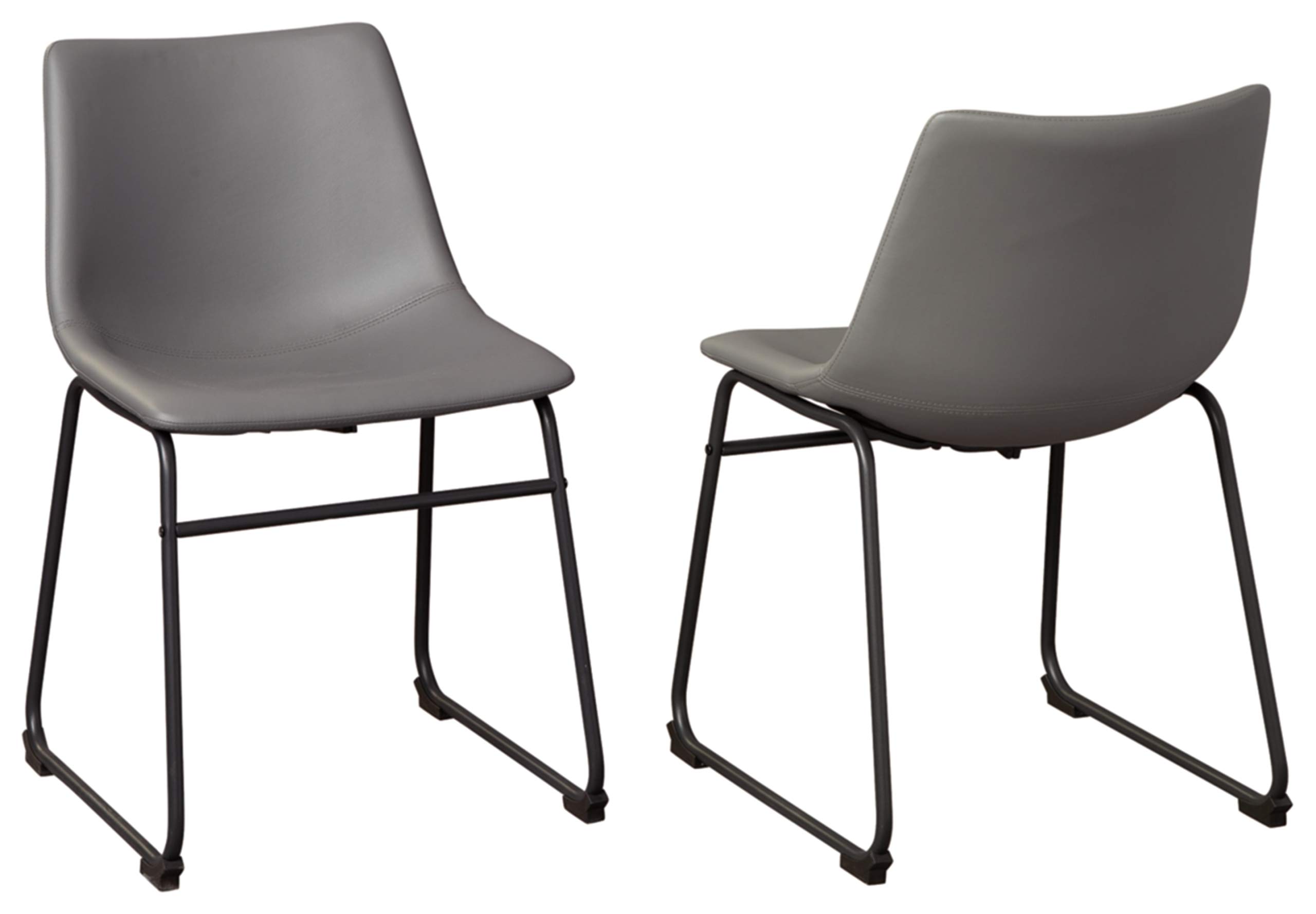Signature Design by Ashley Centiar Mid Century Modern Dining Set - Round Table & 4 Chairs with Accessories in Gray/Black | Perfect for Small Space Dining Rooms & Contemporary Home Decor