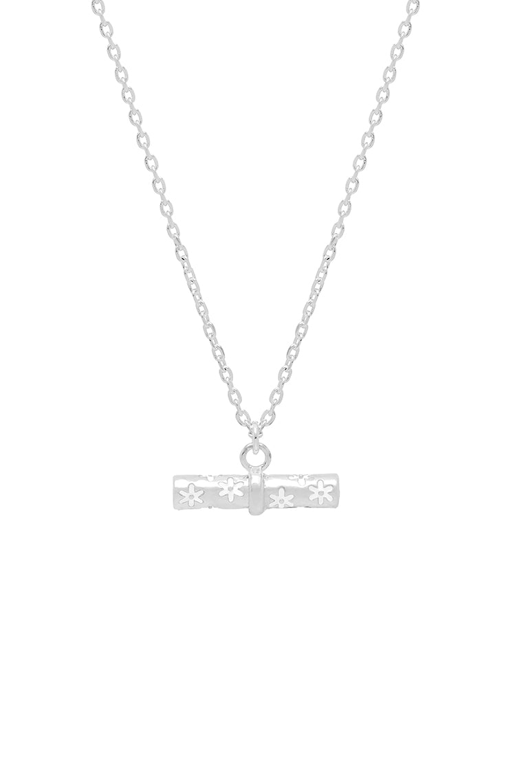 Elegant Floral T Bar Necklace for Women - Dainty Gold Pendant Jewelry Gift for Her - Perfect for Weddings, Date Nights & Special Occasions