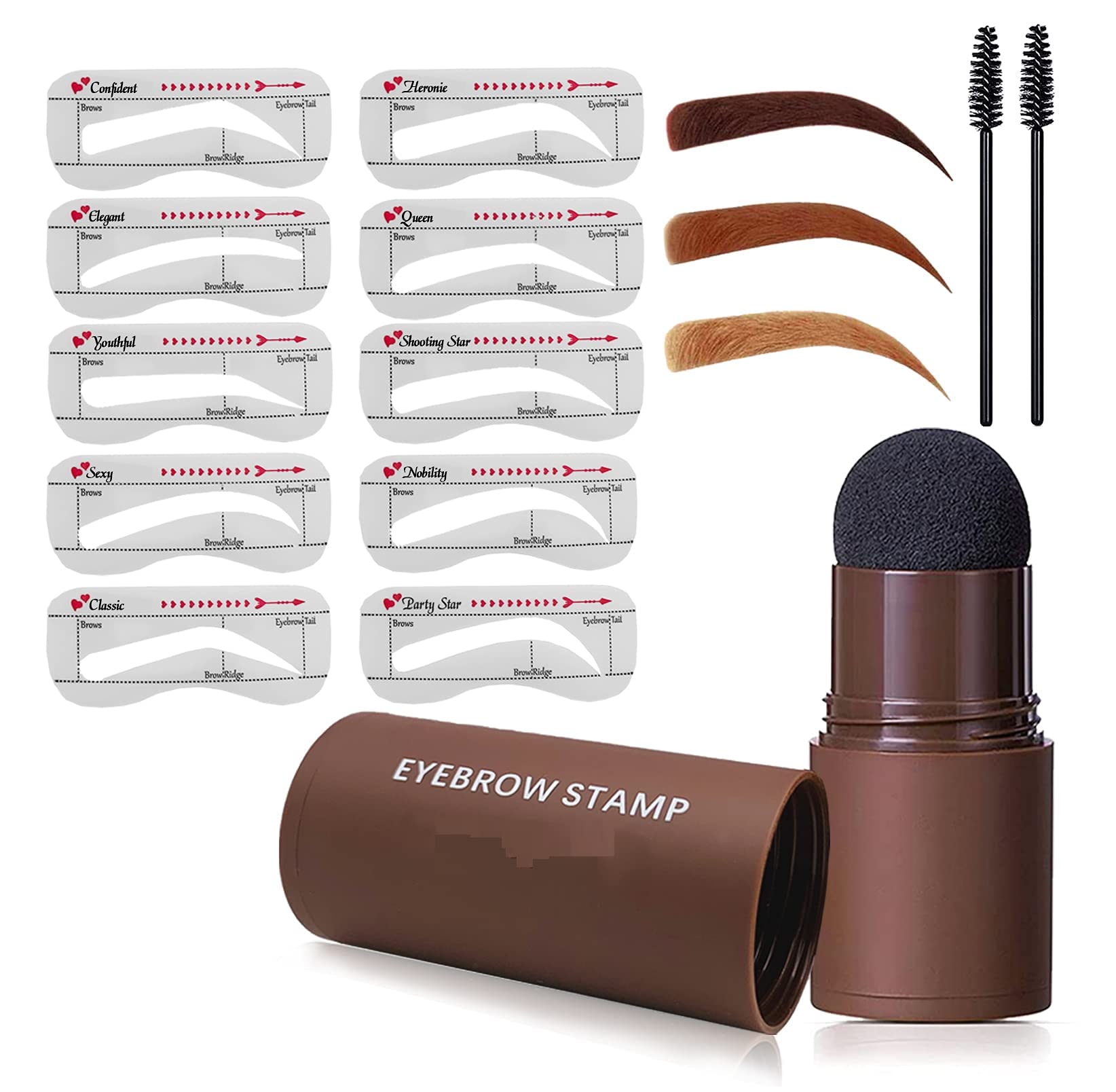 Eyebrow Stamp Stick for Perfect Hair-Line Brows - Easy DIY Brow Stamping Kit for Natural-Looking Eyebrows | Great for Beginners, Daily Makeup & On-The-Go Touch Ups