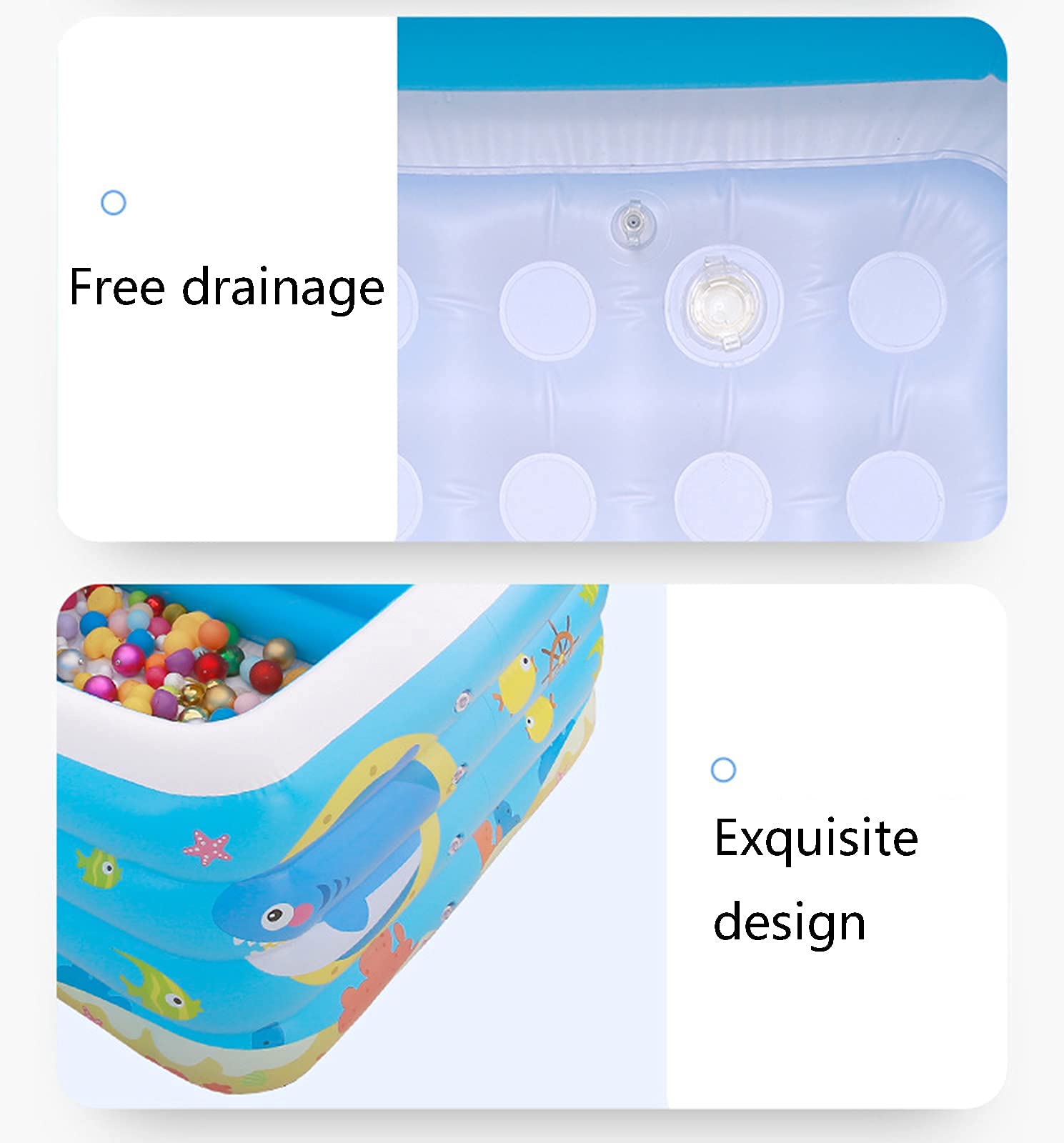 **Inflatable Swimming Pool for Kids - 115 x 95 x 75 cm Outdoor Paddling Pool, Summer Water Play Center for Backyard, Garden, and Beach Fun**    **Perfect for:** Kids' Summer Parties, Backyard Water Games, Beach Trips, and Outdoor Family Fun