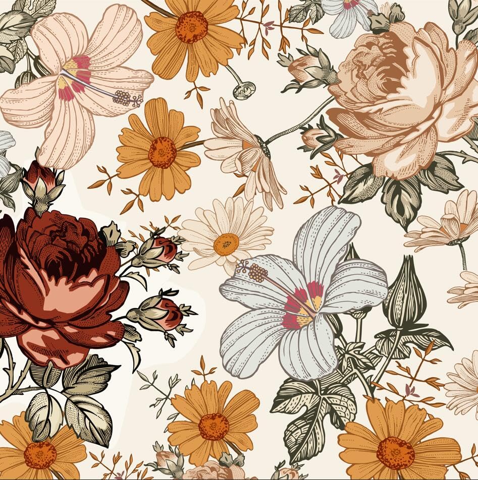 Orange Daisy & Burgundy Peony (No Comforter)