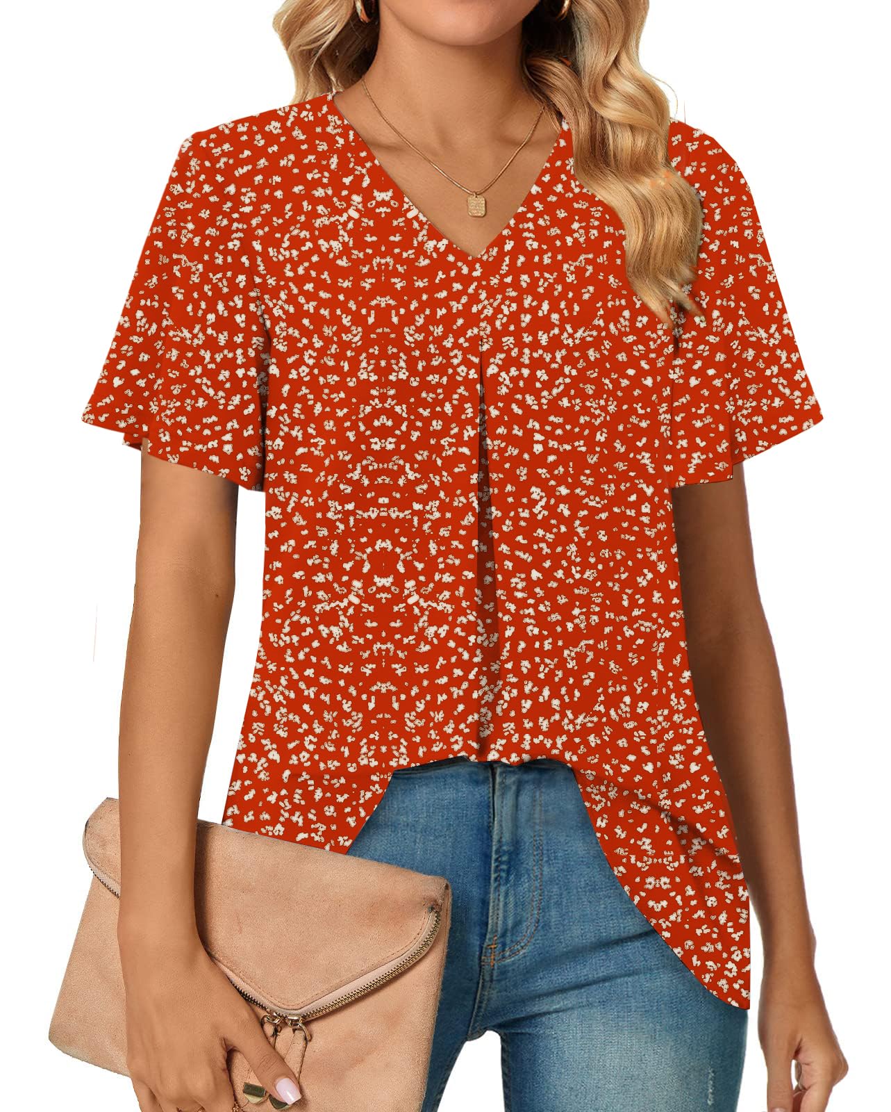 Women's Casual Short Sleeve V-Neck T-Shirts - Trendy Summer Tops for Everyday Wear, Outings & Work | Comfortable & Stylish Fashion Tees