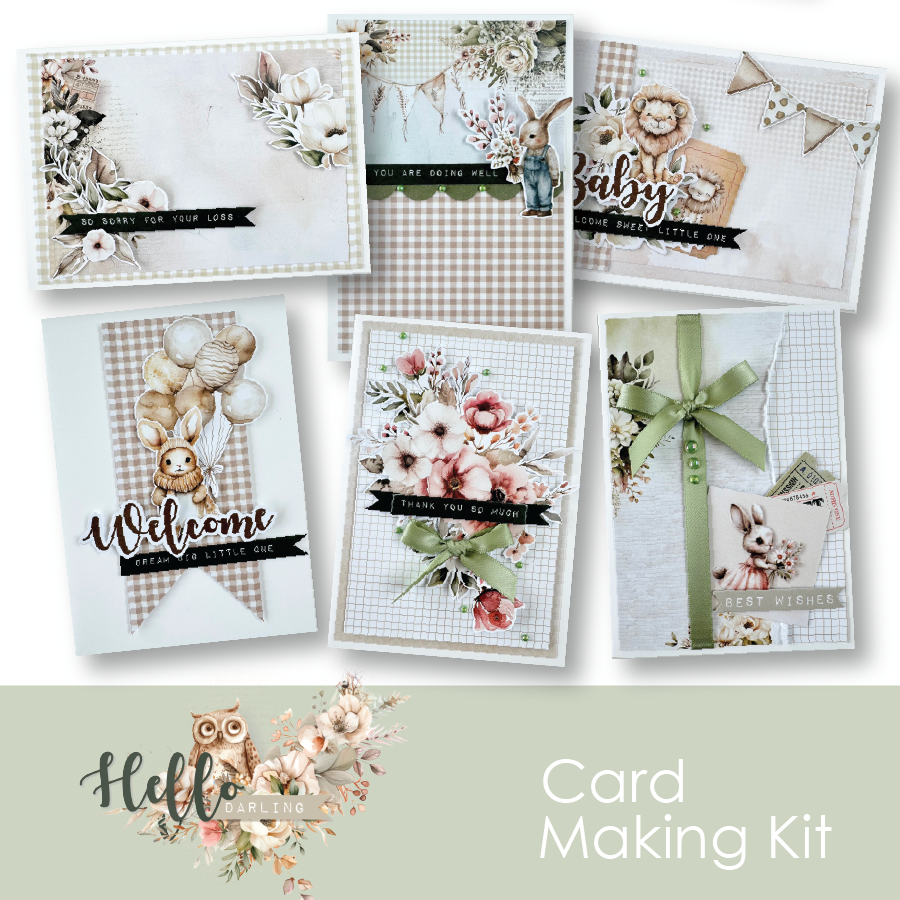 Hello Darling Card Making Kit - DIY Greeting Card Craft Set for Birthdays, Holidays & Special Occasions | Perfect for Scrapbooking, Gift Giving & Handmade Greetings