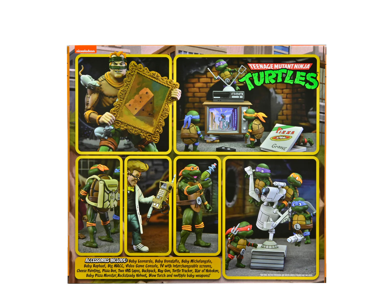 NECA Teenage Mutant Ninja Turtles Cartoon Action Figure 7-Piece Accessory Set - Perfect for Collectors, Display & TMNT Fan Scenes