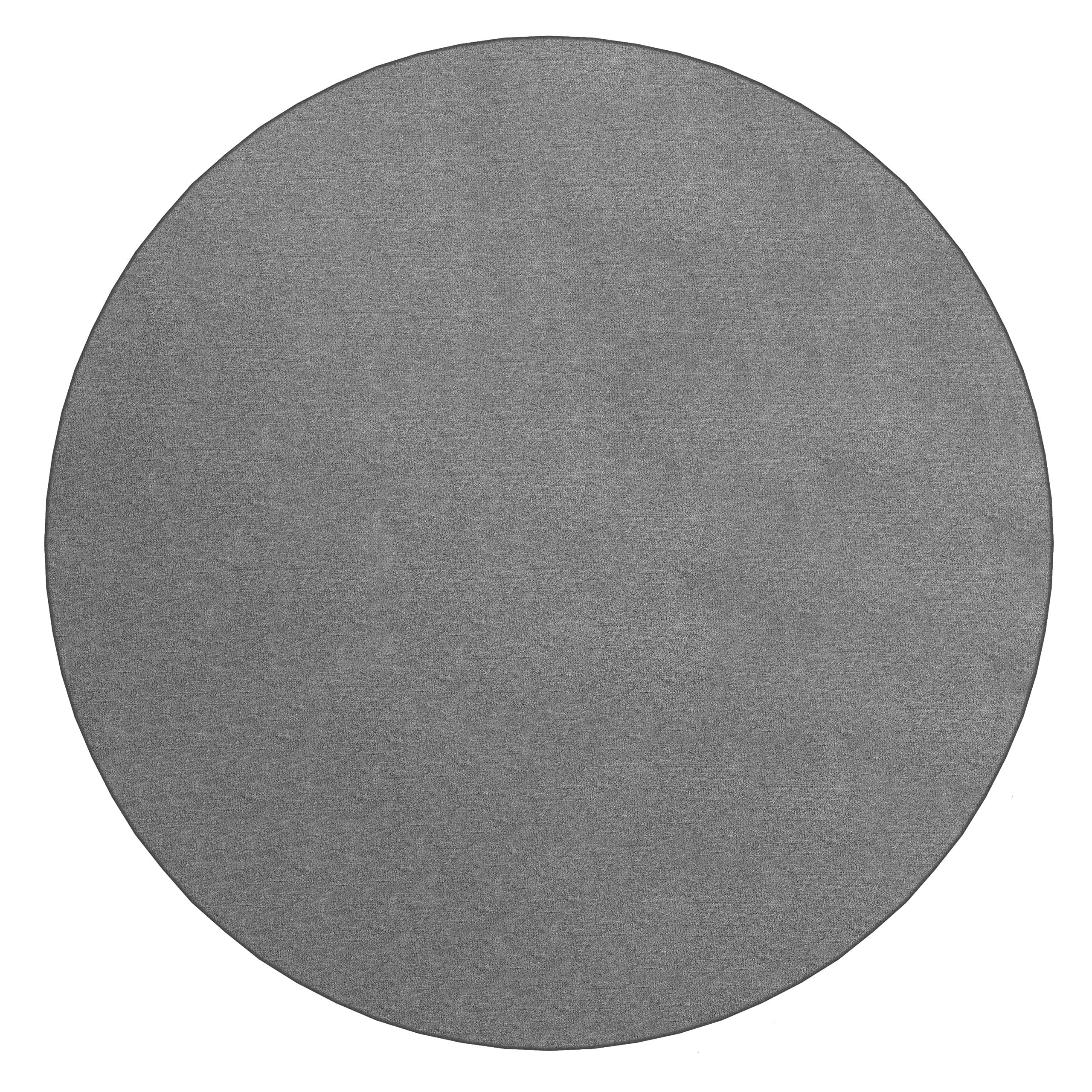 Premium Gunmetal Indoor/Outdoor Area Rug - 5' Round Non-Slip Carpet with Fabric Bound Edges for Living Room, Patio & Bedroom Decor