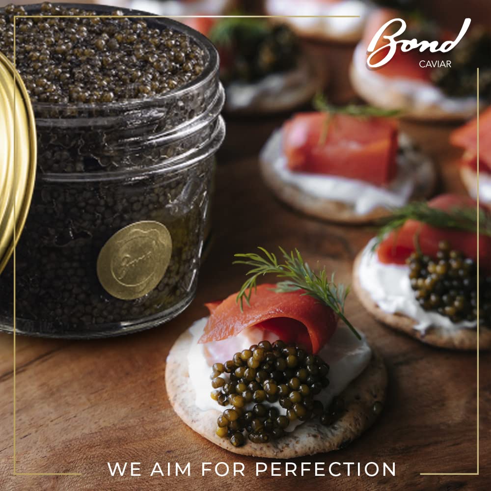 Premium American Paddlefish Caviar - Gourmet Malossol Fish Roe with Sea Salt, Medium Grey Pearls (2oz/56g Glass Jar) | Overnight Shipping | Luxury Gift for Weddings, Parties & Special Events | Perfect for Canapés, Blinis & Fine Dining Experiences