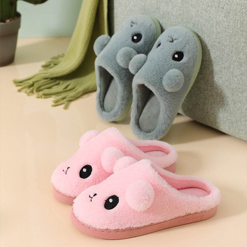 Cute Thick Sole Plush Slippers for Women - Soft & Cozy Indoor/Outdoor House Shoes - Perfect for Home, Lounge, and Dorm Comfort