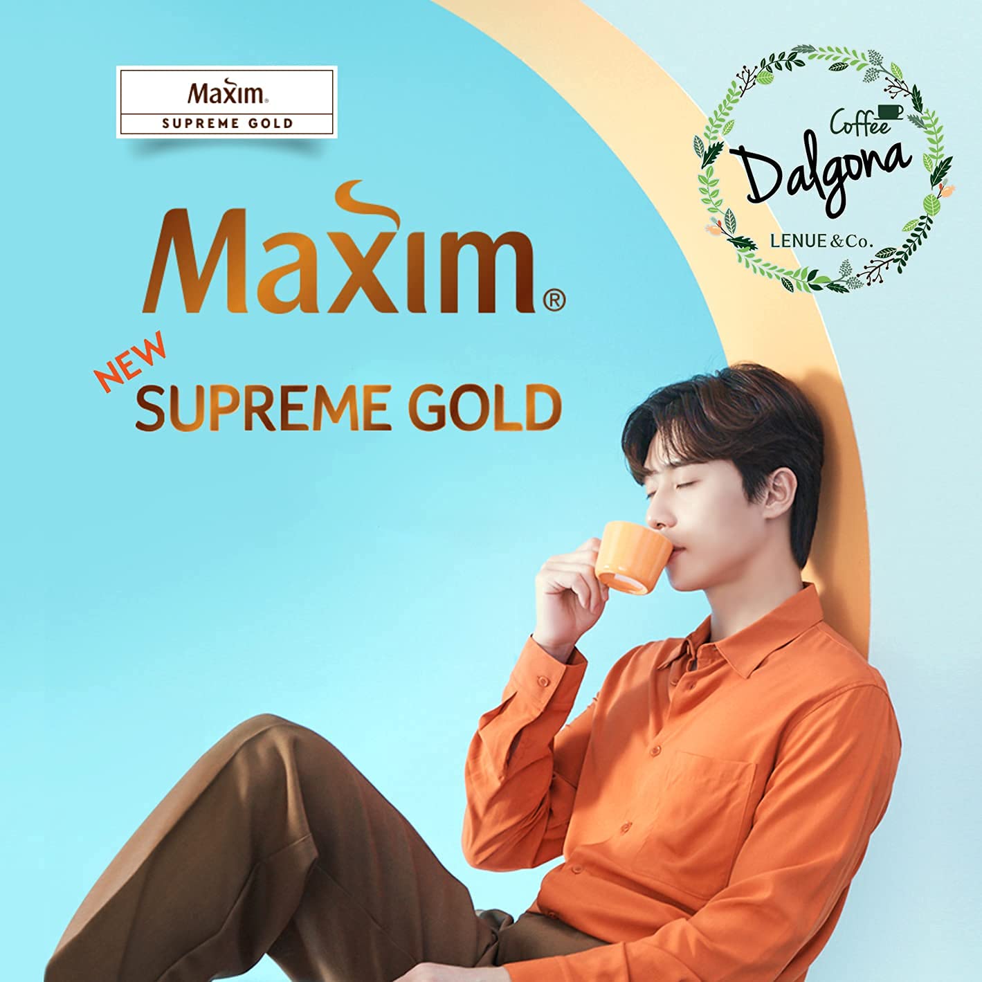 Maxim Supreme Gold Coffee - Premium Korean 3-in-1 Instant Coffee Latte Mix (20 Sticks) - Perfect for Office, Travel & Home Brewing