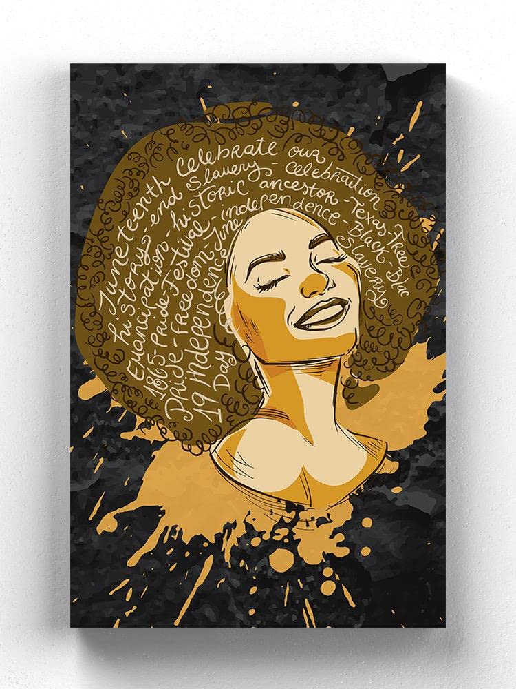 Black Woman Wrapped Canvas Wall Art - Elegant African American Portrait Painting for Home & Office Decor | SmartPrintsInk Designs | Perfect for Living Room, Bedroom or Gift