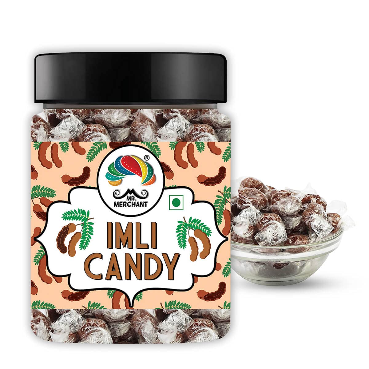 Mr. Merchant Imli Candy - Tangy Tamarind & Fenugreek Twist Candy (300g Jar) | Authentic Indian Sweet & Sour Treat | Perfect for Snacking, Gift Giving & Diwali Celebrations