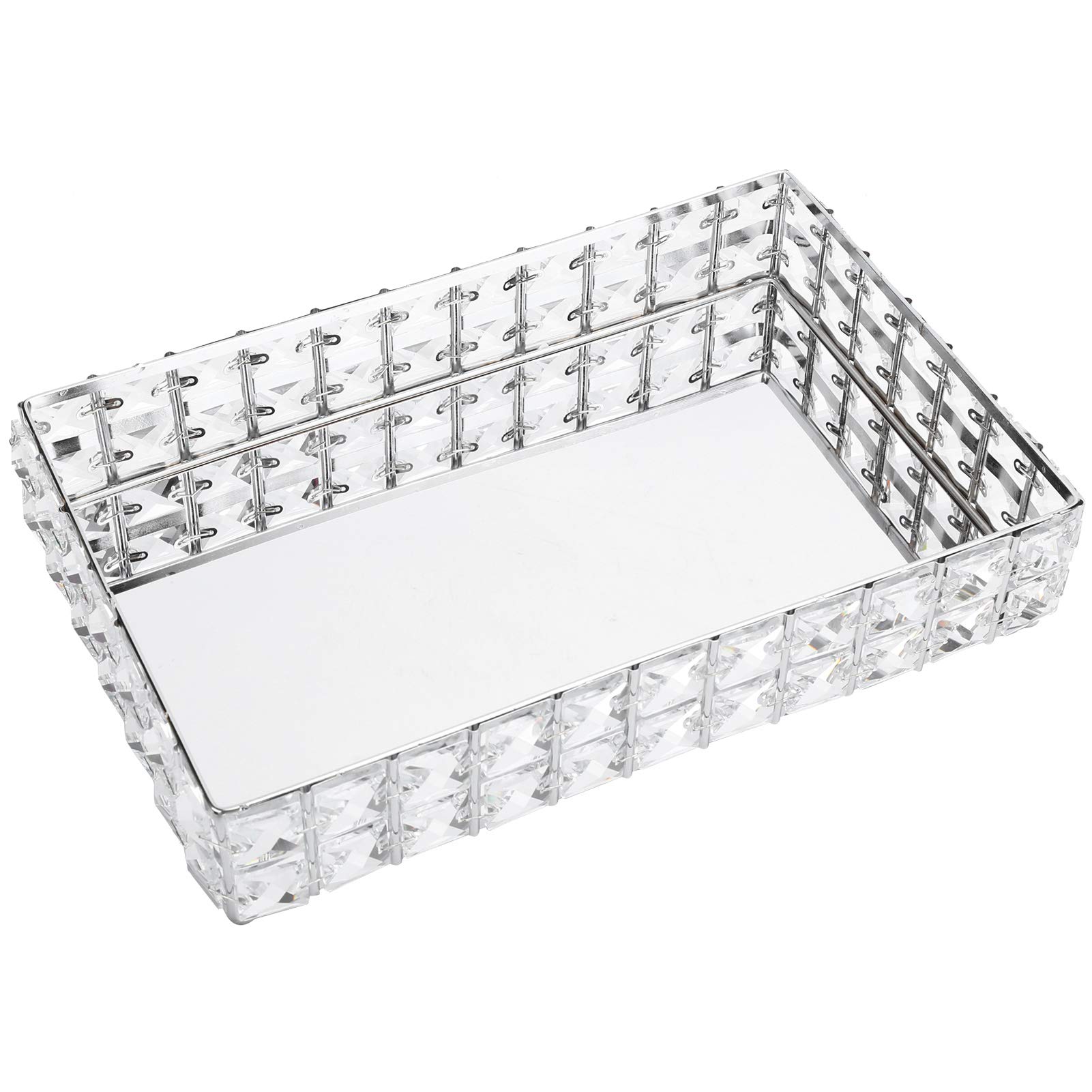 Alvinlite Crystal Makeup Organizer Tray - Elegant Storage Box for Cosmetics, Jewelry, Snacks & Desserts - Perfect for Home, Hotel, Party & Office Desktop Decor - Stylish Acrylic Display Plate for Vanity, Countertop & Gift Giving