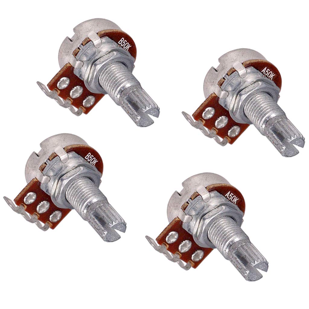 4PCS Mini Switch A50K B50K Potentiometer for Electric Guitar - Perfect for Volume/Tone Control & DIY Guitar Modifications