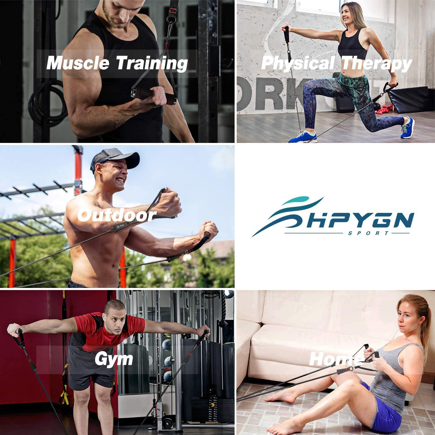 Figure 8 Resistance Band - Heavy Duty 200LB Exercise Bands for Arms, Chest, Yoga & Gym Workouts - Perfect for Strength Training, Physical Therapy & Home Fitness