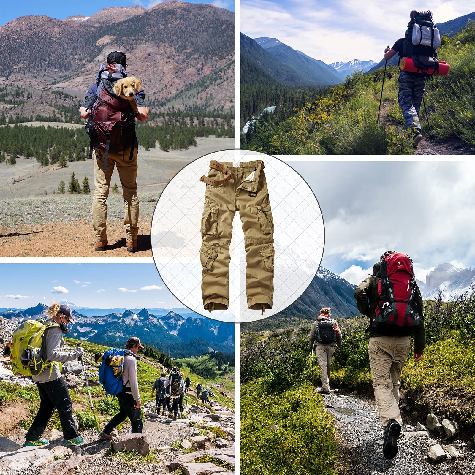 Men's Cargo Pants - Tactical Camo Outdoor Work Pants with Multiple Pockets | Relaxed Fit for Hiking, Camping & Casual Wear