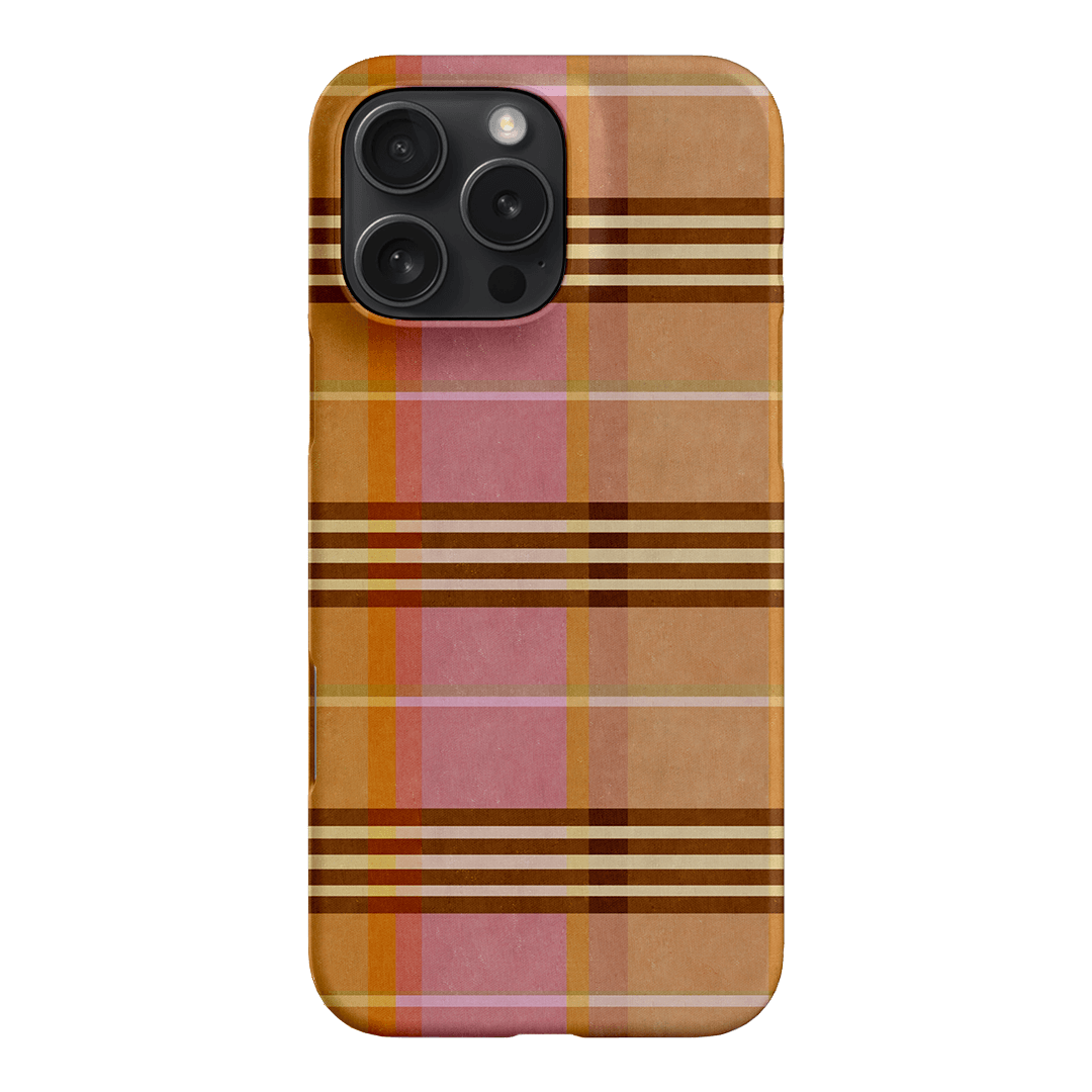 Peachy Plaid Phone Case for iPhone 15/14/13/12/11 Pro Max - Cute Tartan Pattern Protective Cover with Shockproof Design - Perfect for Everyday Use, Travel & Fashion Accessories