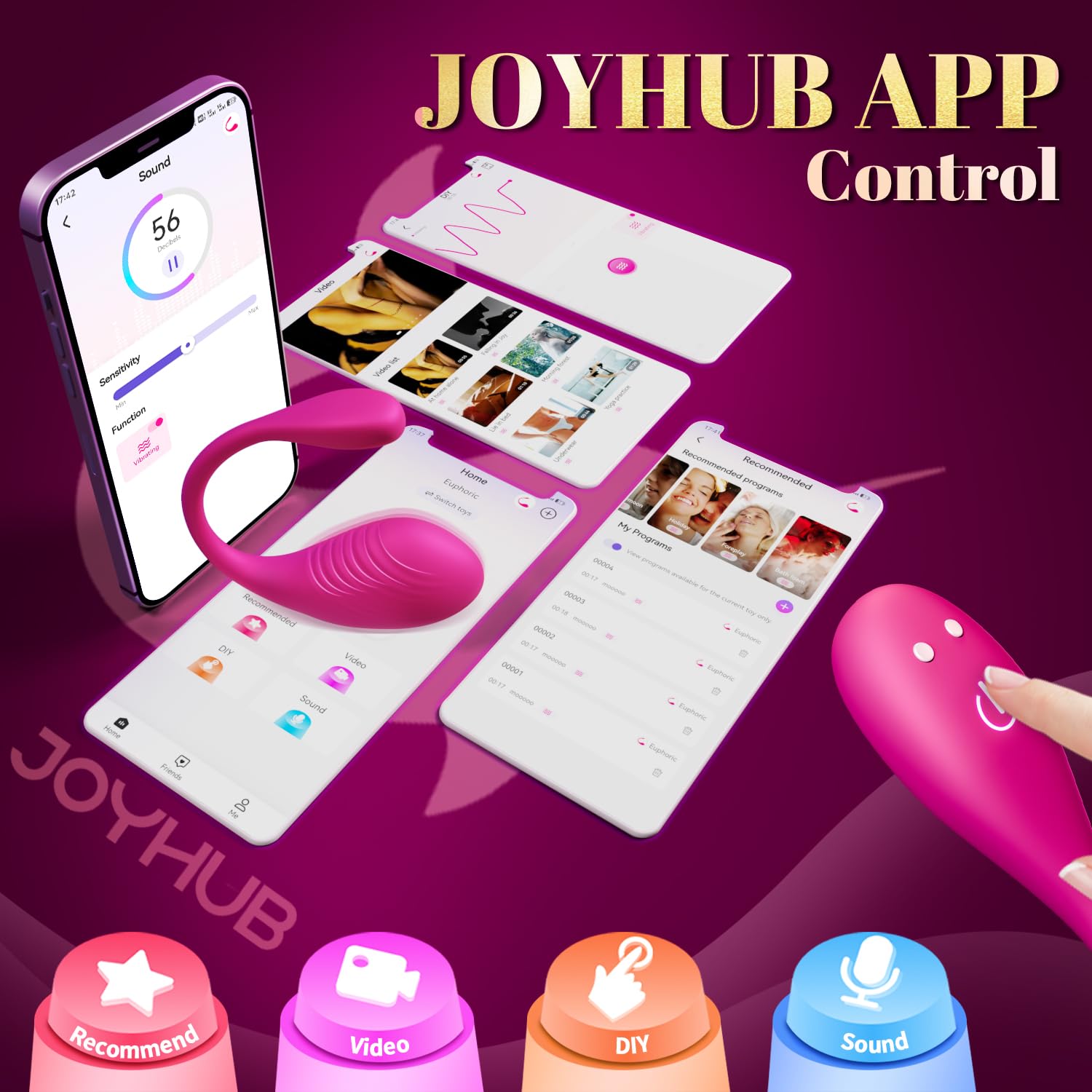 APP Controlled Vibrating Panty Egg - 9 Powerful Modes Wearable Vibrator for Women, Long Distance Couple Sex Toy, Remote Control Adult Toy for Romantic Nights & LDR Play