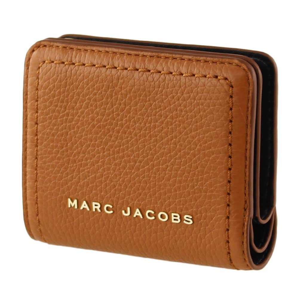 Marc Jacobs S101L01SP21 Women's Mini Compact Wallet in Smoked Almond with Gold Hardware - Perfect for Everyday Use, Travel & Gift Giving
