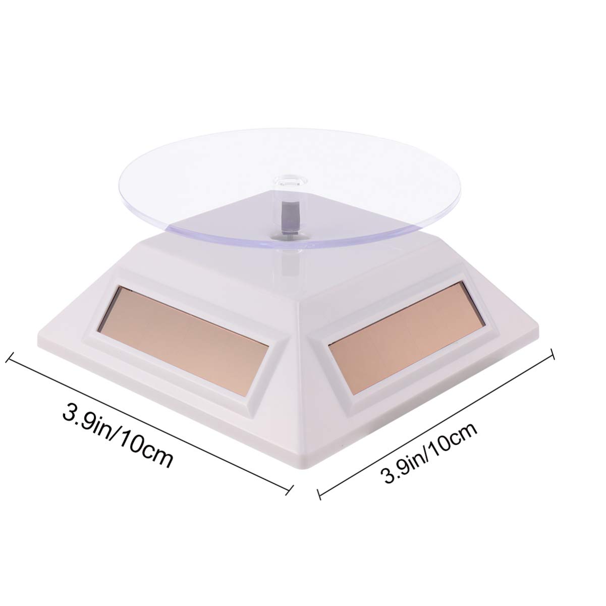 Baluue 360° Solar Powered Rotating Display Stand - Watch, Jewelry, Eyeglass Organizer & Showcase Turntable for Retail Stores, Home Decor, and Gift Showcase