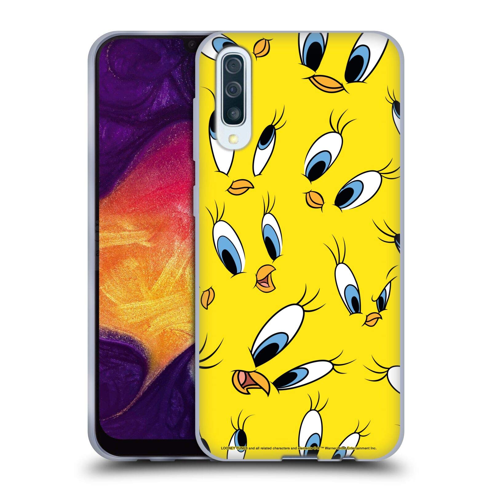Head Case Designs Officially Licensed Looney Tunes Tweety Patterns Soft Gel Case for Samsung Galaxy A50/A30s (2019) - Durable Protection & Fun Style for Everyday Use