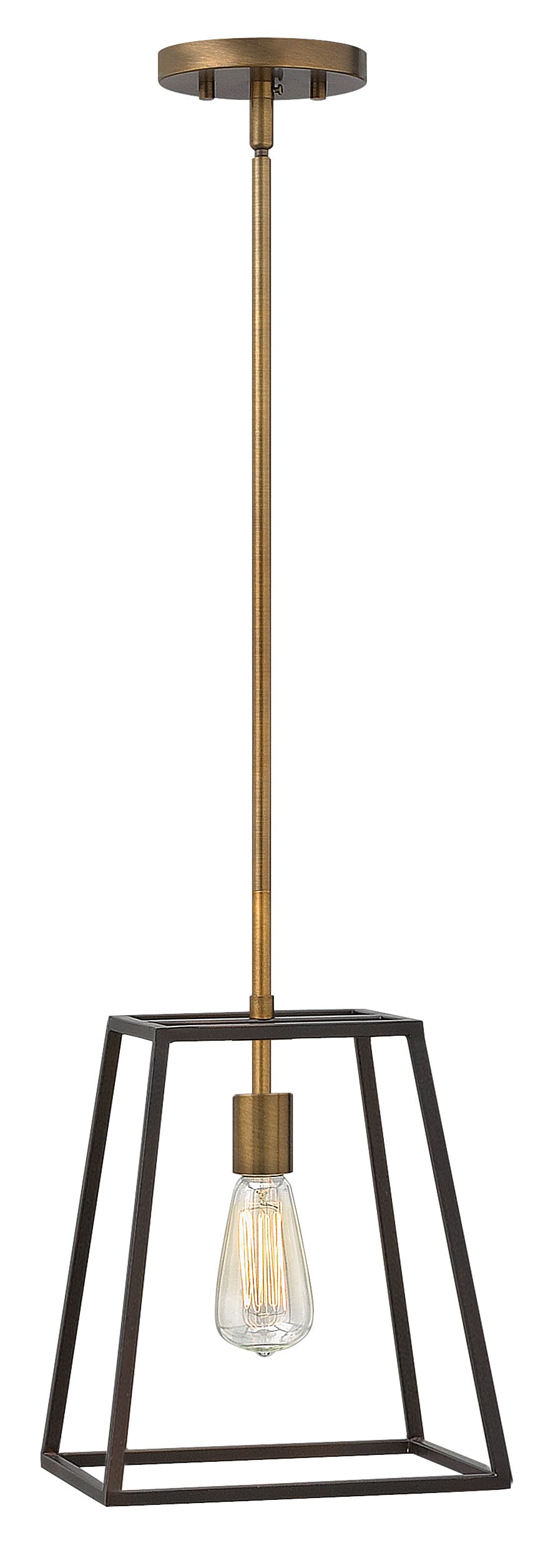 10W Fulton 1 Light Large Bronze Pendant Light - Modern Industrial Ceiling Fixture for Dining Room, Kitchen Island or Entryway