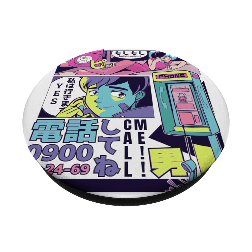 Anime Japanese Comic PopSockets Adhesive PopGrip - Phone Grip Stand for Smartphones - Perfect for Anime Fans, Manga Lovers & Pop Culture Enthusiasts