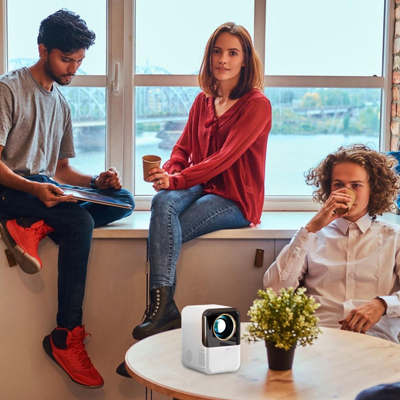 IAZE Wireless Projector 1080P HD, WiFi Portable Home Theater Projector with 10000L Brightness, HIFI Speaker & Manual Device Connection - Perfect for Movie Nights, Gaming & Outdoor Entertainment
