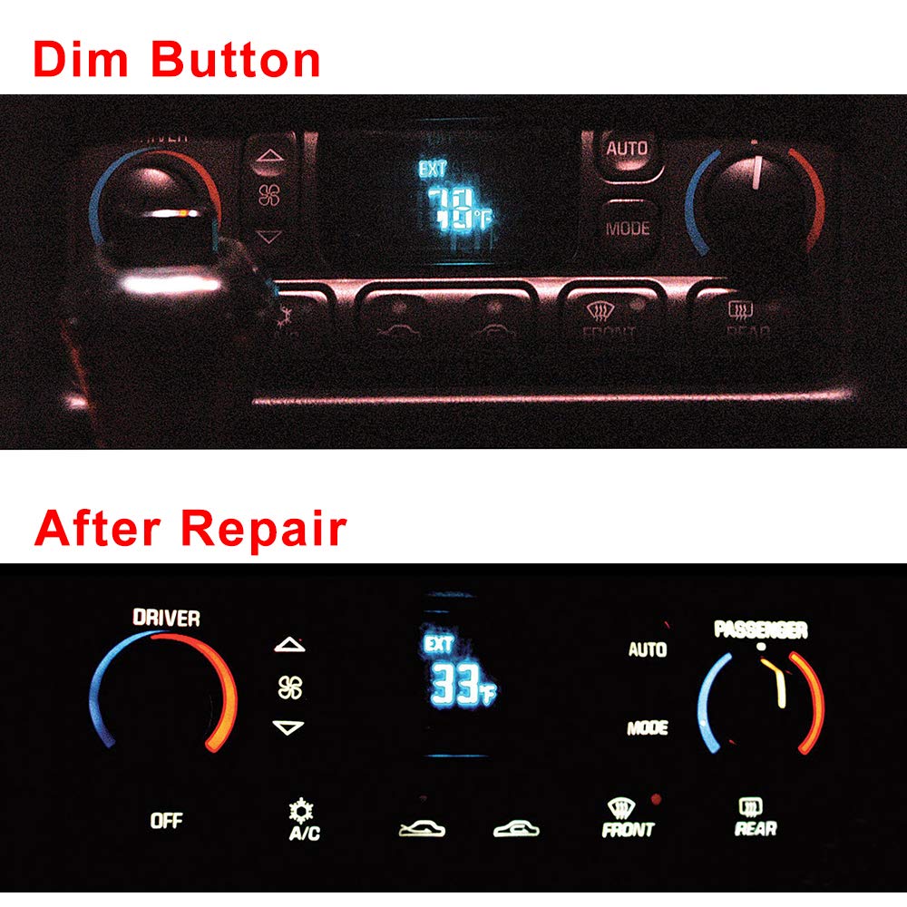 Corvette C5 Digital Heater & AC Climate Control Dim Button Bulb Kit - Replacement for 1997-2004 Models - Perfect for Night Driving & Dashboard Illumination