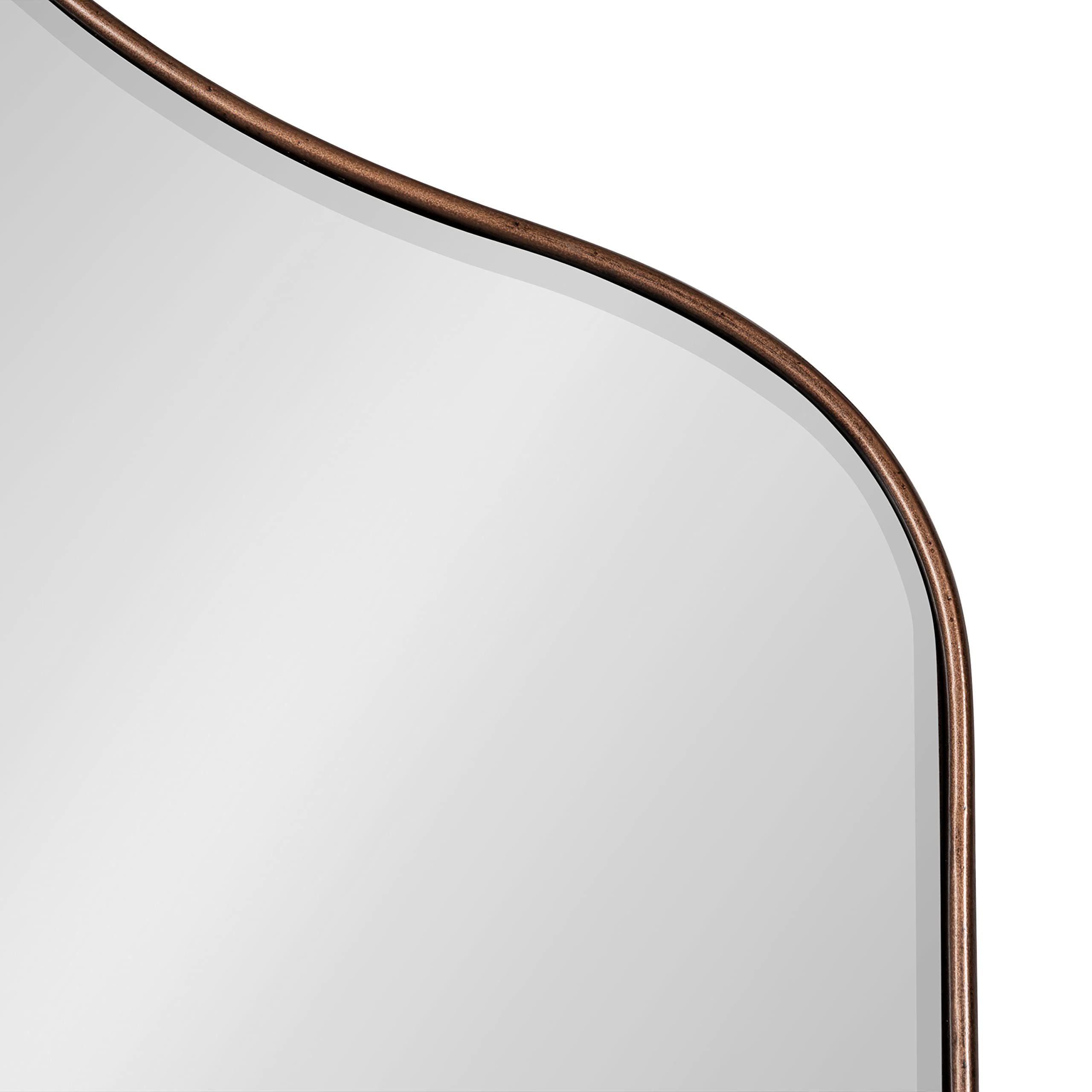 Kate & Laurel Tyla Modern Wall Mirror - 20x32 Inches Bronze Mid-Century Peaked Mirror for Living Room, Bedroom & Entryway Decor