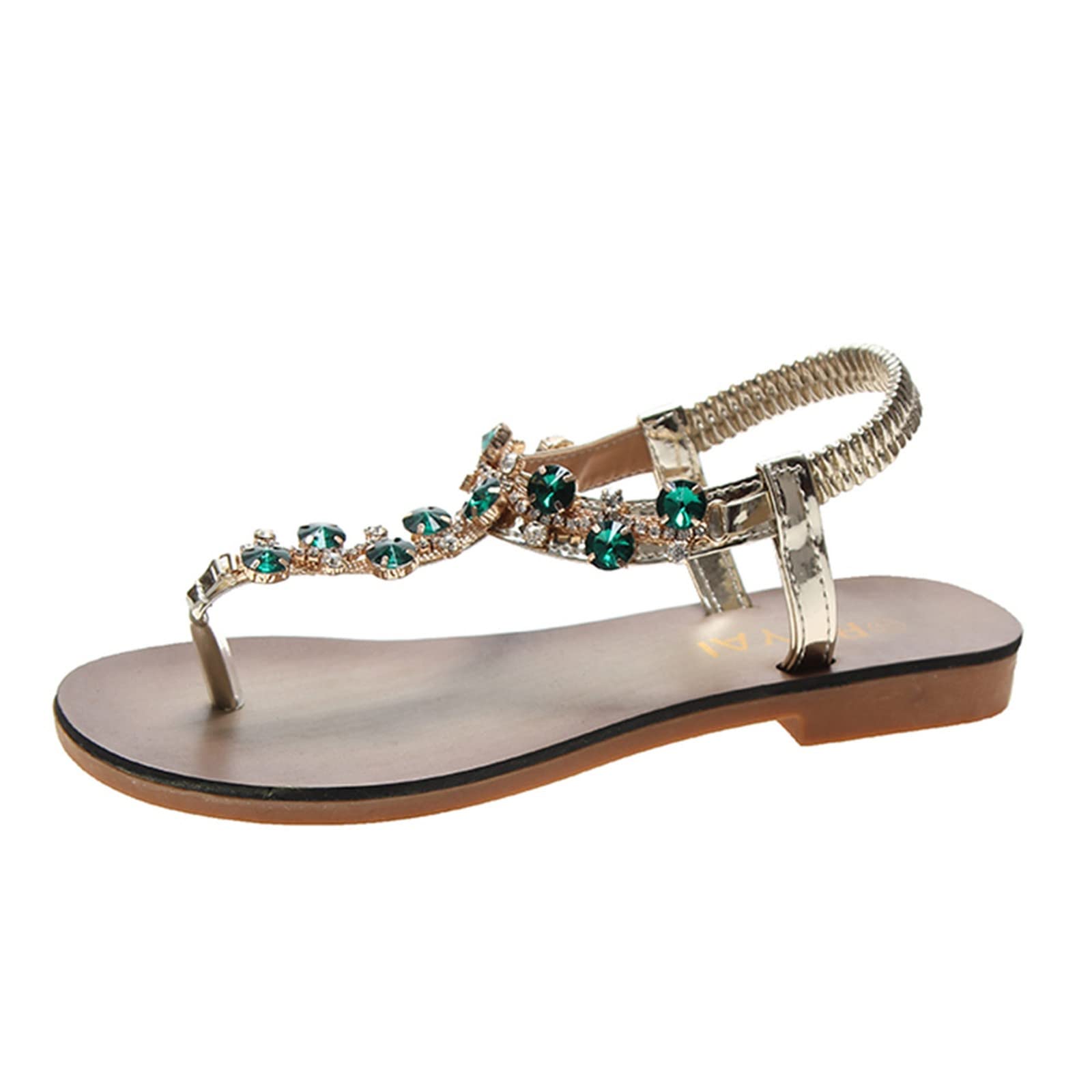 Women's Rhinestone Cork Wedge Sandals - Size 9 Black Summer Spring Beach Sandals for Women | Perfect for Seaside Vacations, Weddings & Casual Outings