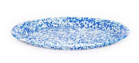 Blue Marble Oval Enamelware Platter - Vintage Style Serving Tray for Cheese, Charcuterie & Party Appetizers - Perfect for Entertaining, Picnics & Holiday Gatherings