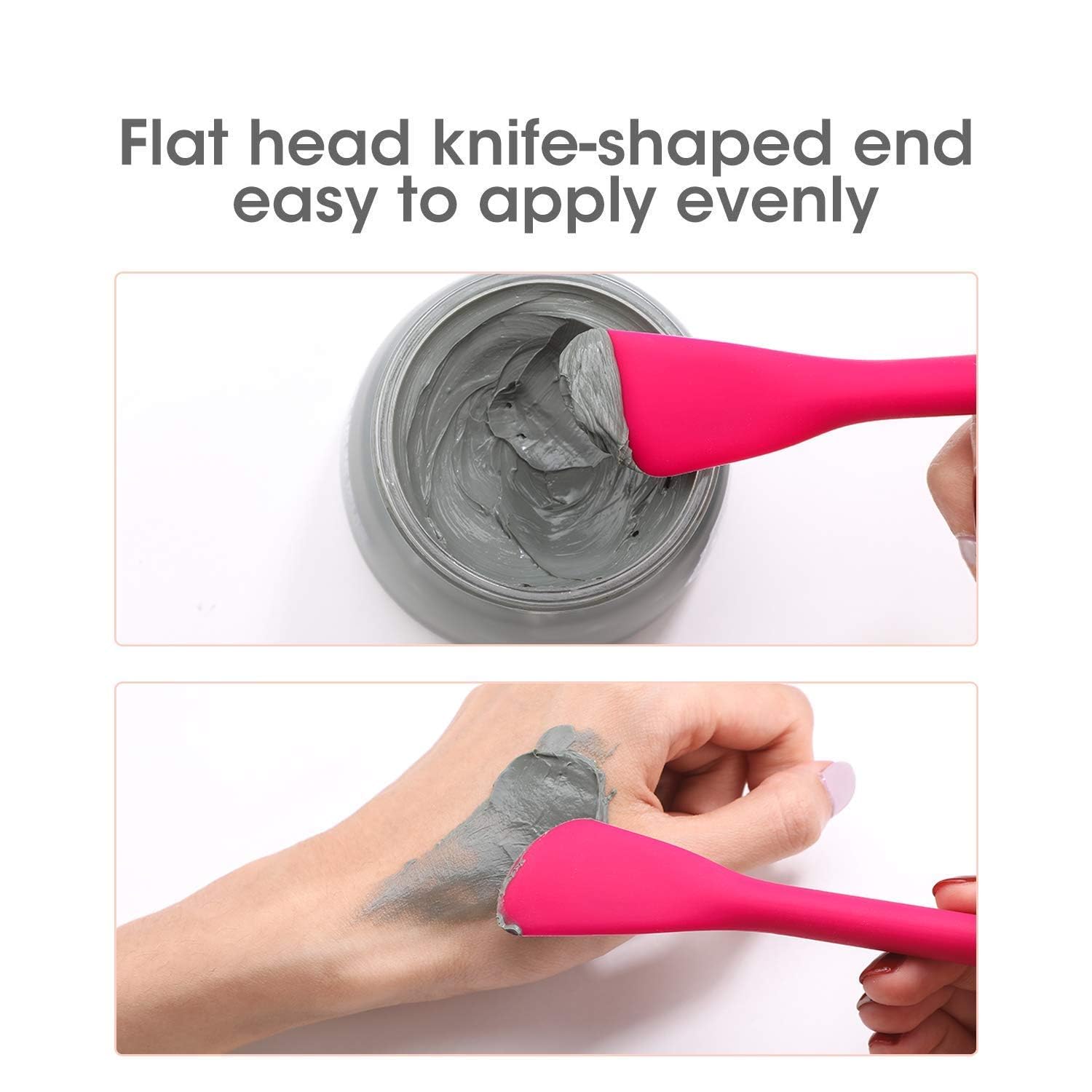 **Double-Ended Silicone Face Mask Brush for Mud, Clay & Charcoal Masks - Soft Makeup Applicator for Cream & Lotion - Perfect for Spa, DIY Skincare & At-Home Facials (1-Pack)**