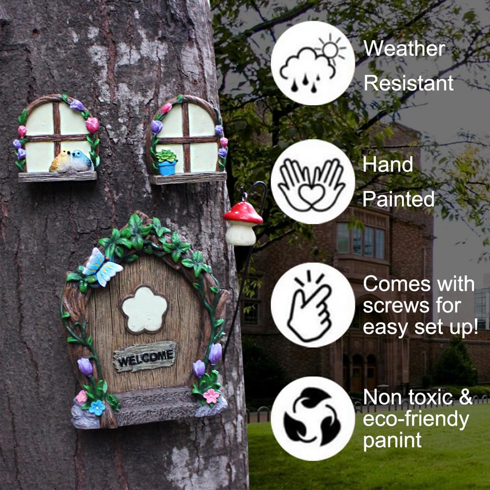 Outdoor Garden Sculptures & Miniature Fairy Garden Decorations - Garden Gnomes, Tree Faces & Glow-in-the-Dark Figurines for Fairy Gardens, Yard Art & Landscape Design
