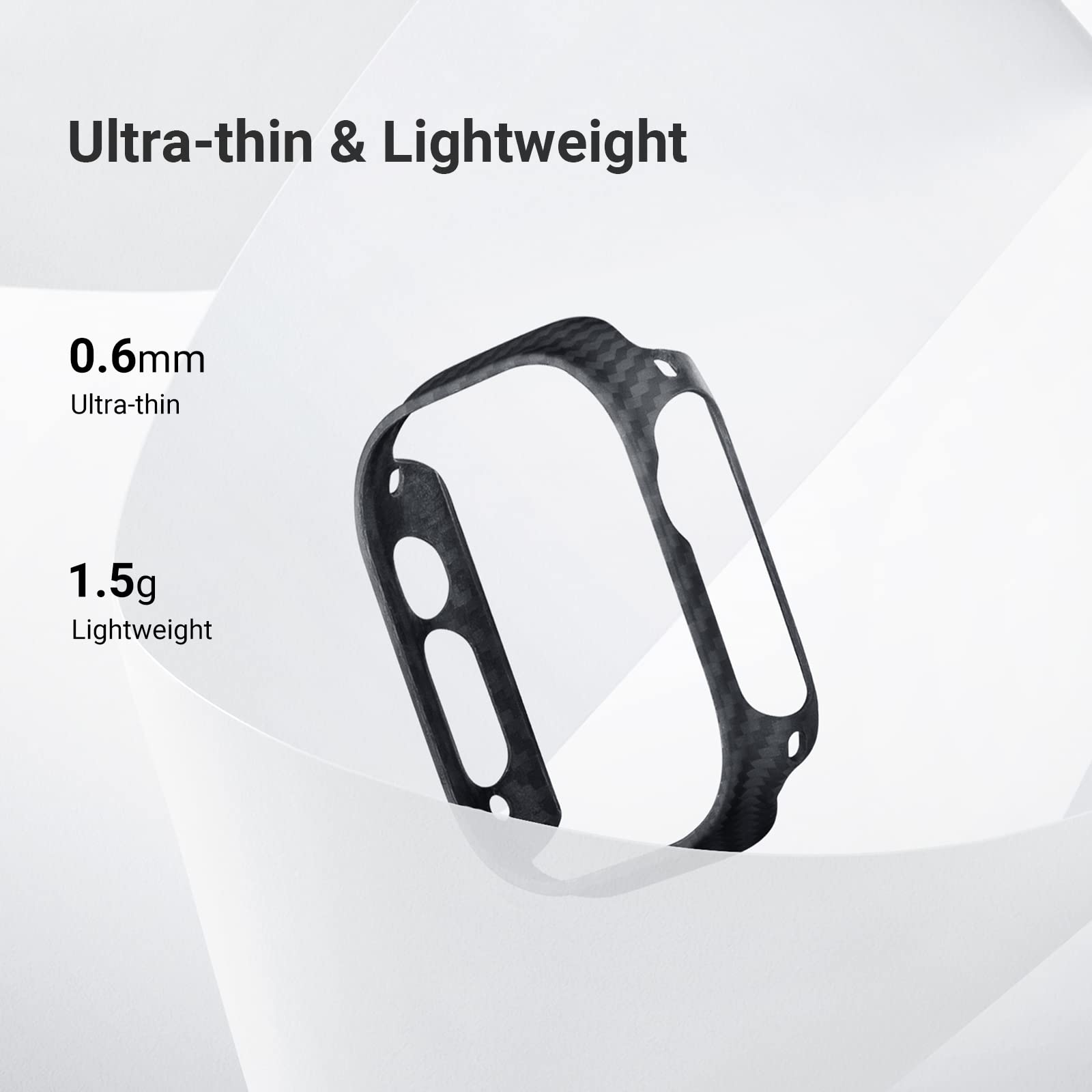 PITAKA Slim Aramid Fiber Case for Apple Watch Ultra 2/Ultra 49mm - Minimalist Protective Cover for Gym, Outdoor & Everyday Use [Air Case]
