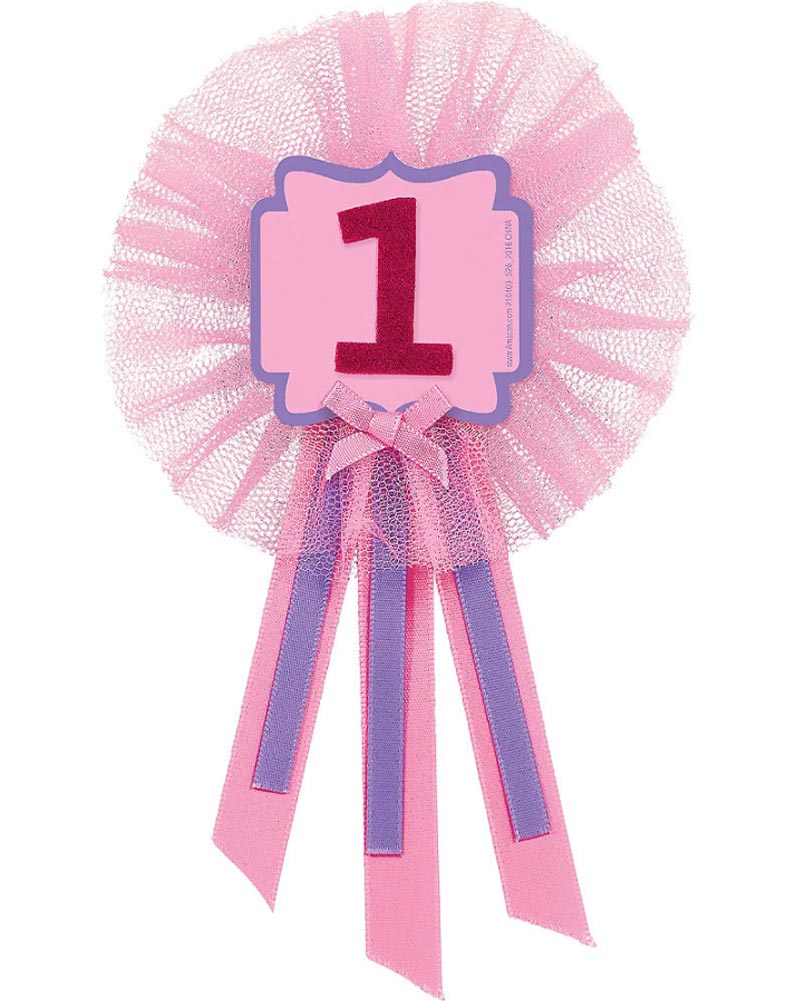 1st Birthday Pink Award Ribbon - Personalized Baby Girl First Birthday Party Decorations - Perfect for Birthday Parties, Baby Showers & Milestone Celebrations