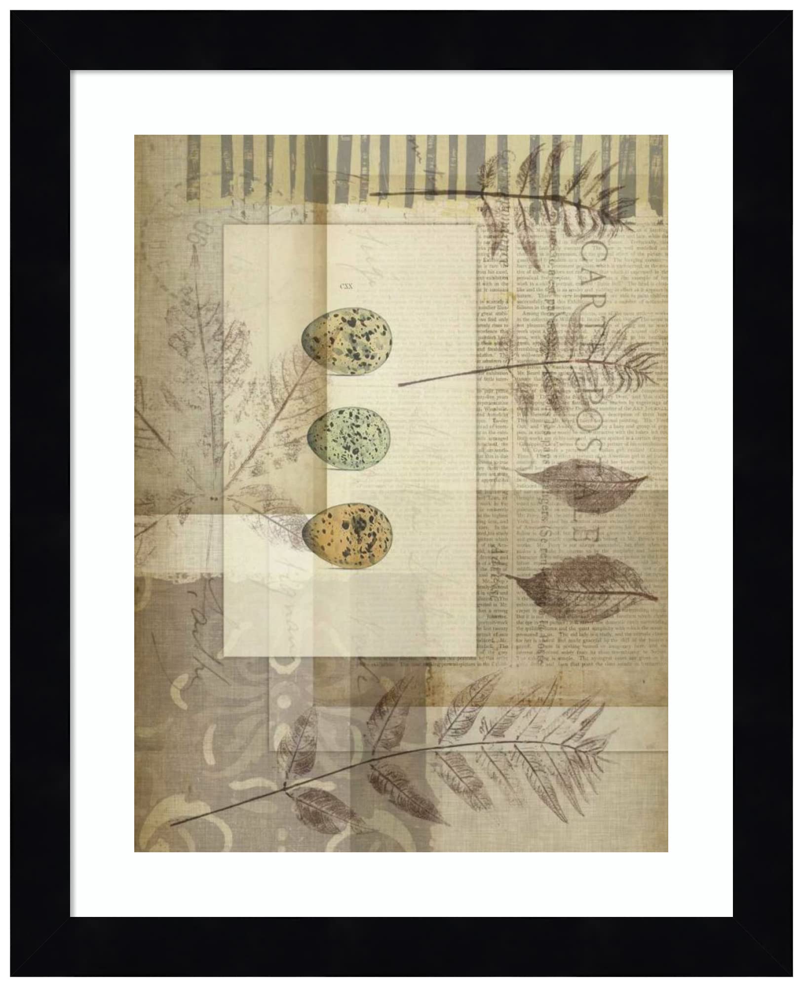 Amanti Art Small Wood Framed Wall Decor - Jennifer Goldberger Notebook Collage IV Print (11x13 Inches) in Svelte Noir Black Frame - Perfect for Home Office, Bedroom & Living Room Wall Art